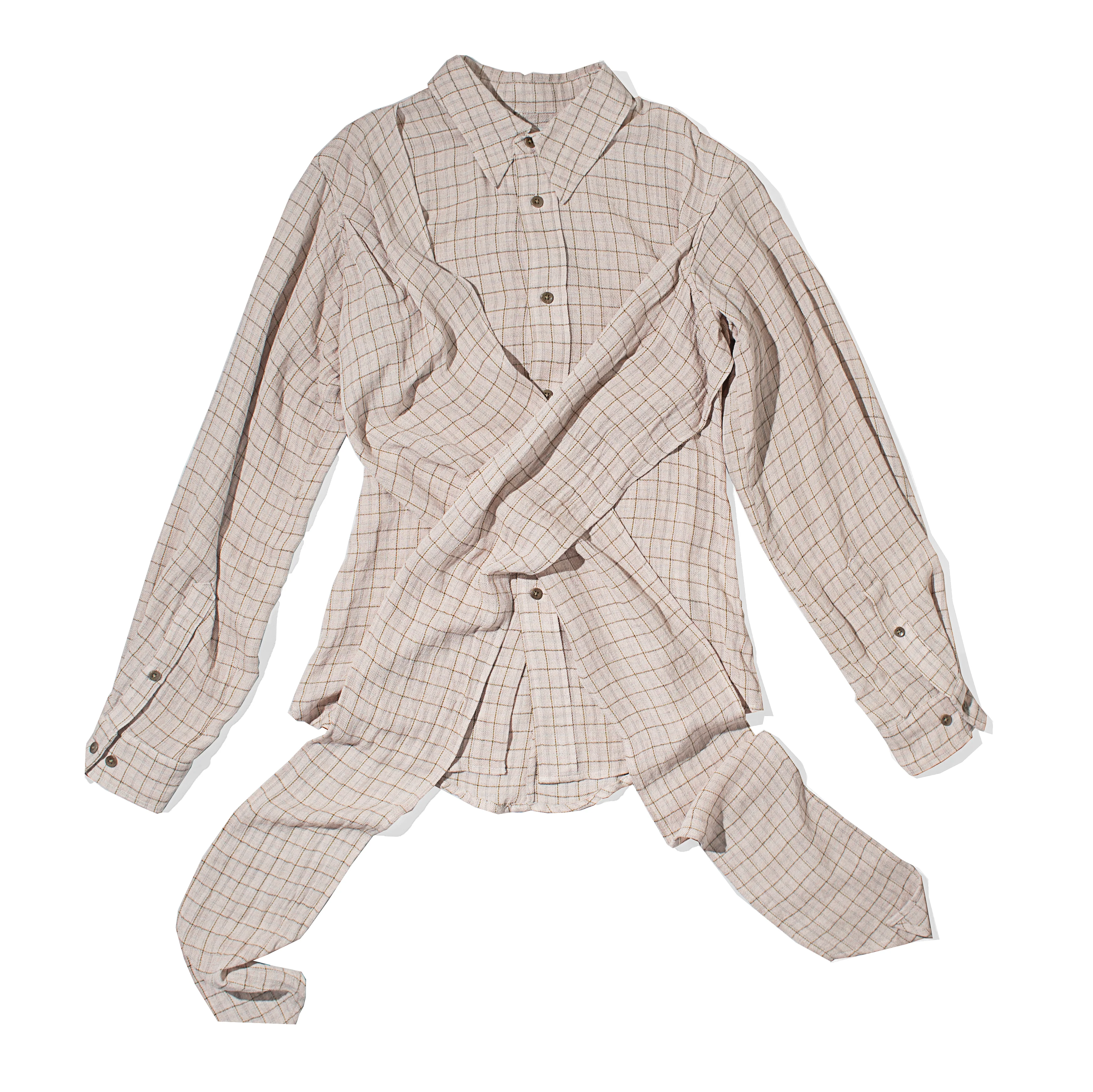 Hope Twisty Shirt in Airy Pink Check - Image 2