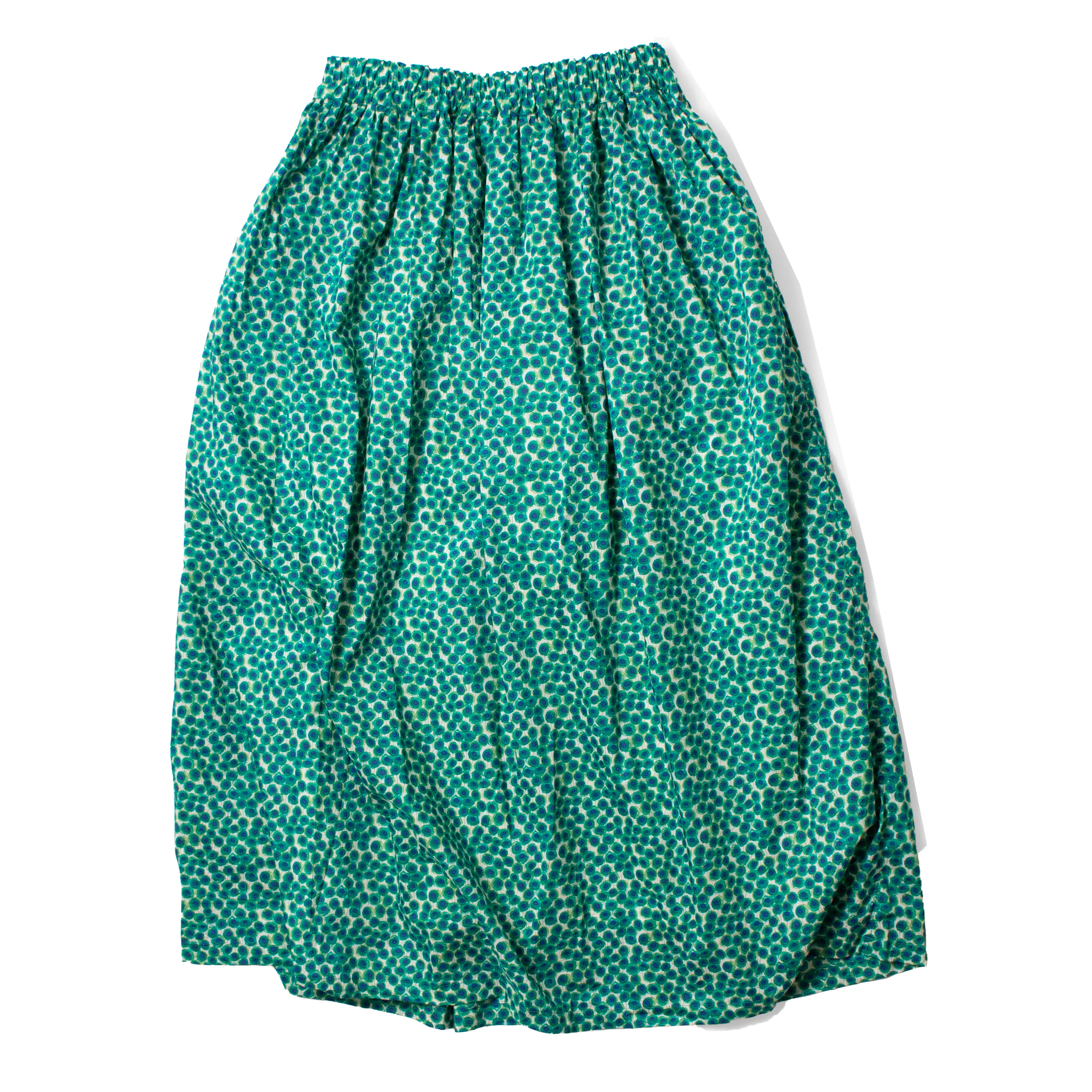 Ichi Antiquités Liberty Print Cotton Skirt in Green Flower - Image 3