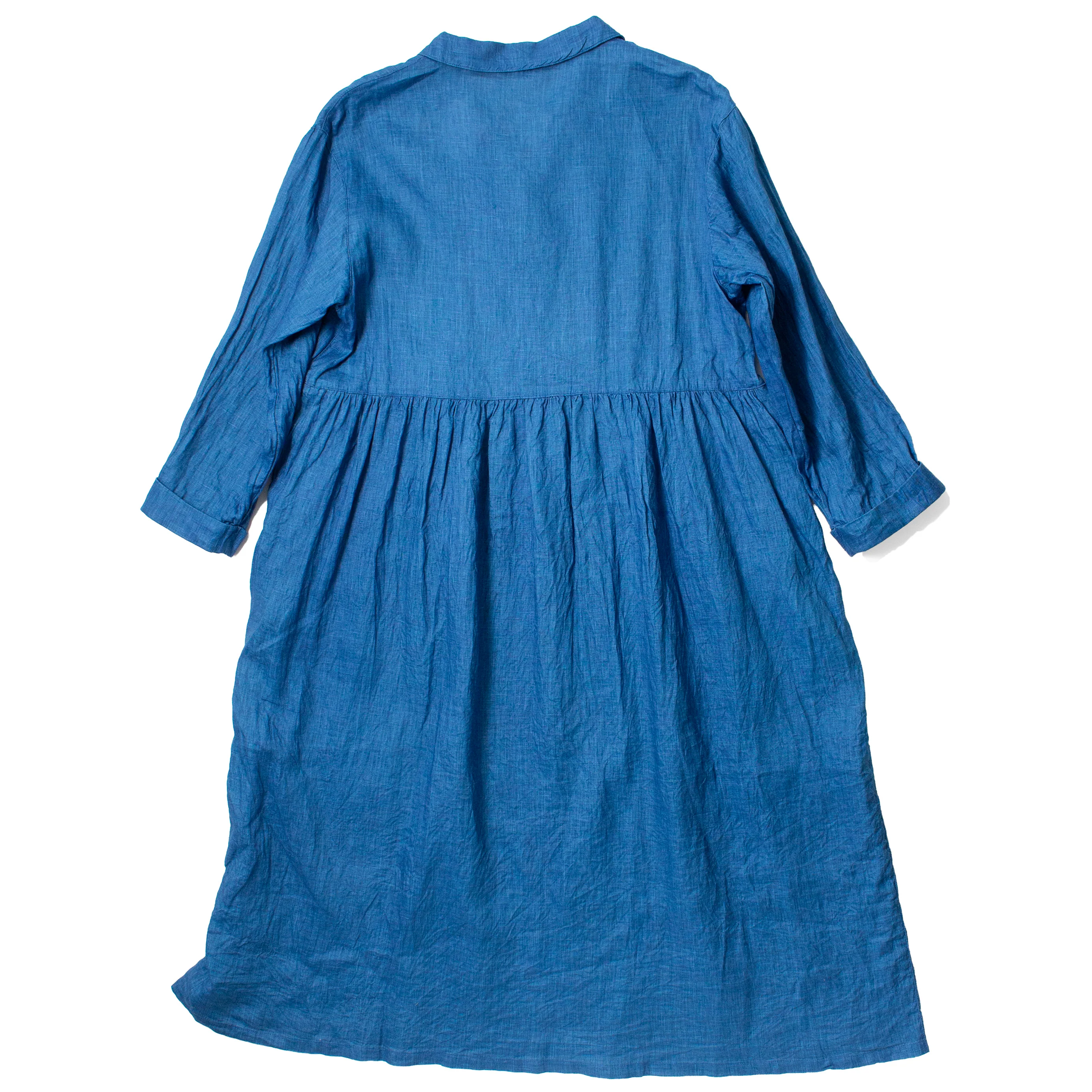 Ichi Antiquities Indigo Linen Woven Dress in Light Indigo - Image 3