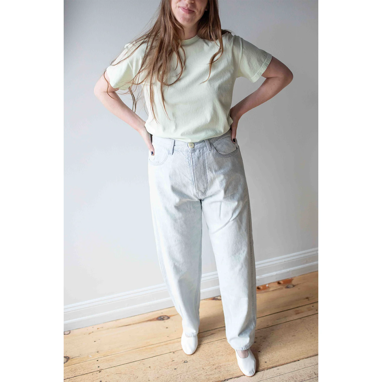 Jesse Kamm California Wides in Pale Blue with Blue Stitch - Image 11
