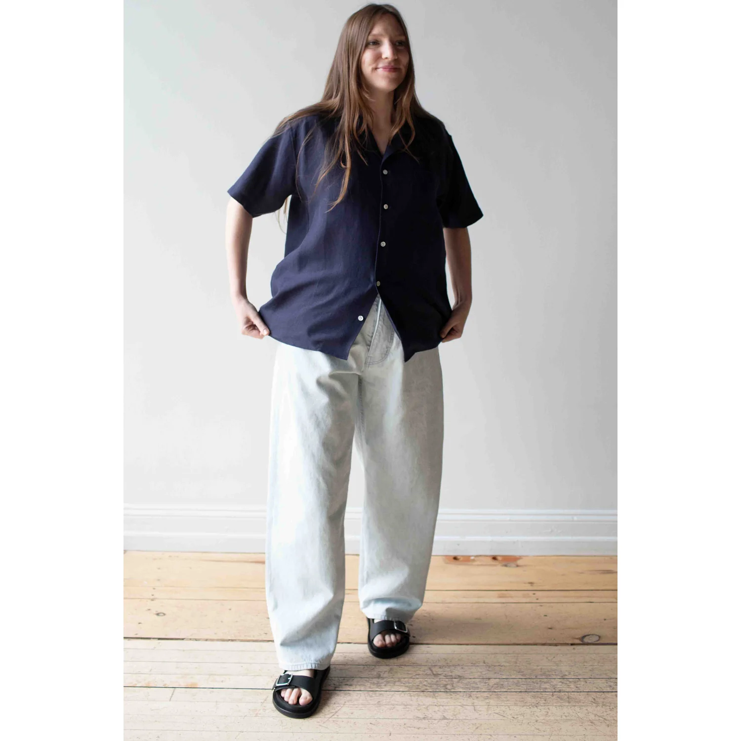 Jesse Kamm California Wides in Pale Blue with Blue Stitch - Image 6