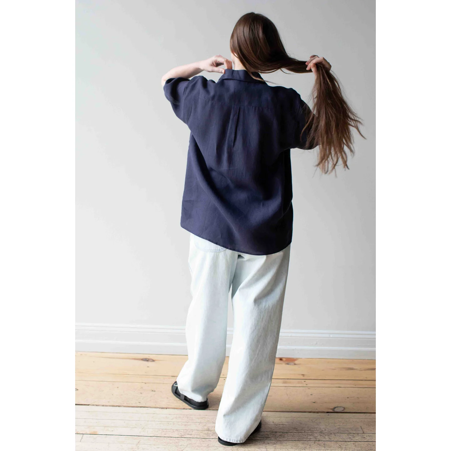 Jesse Kamm California Wides in Pale Blue with Blue Stitch - Image 7