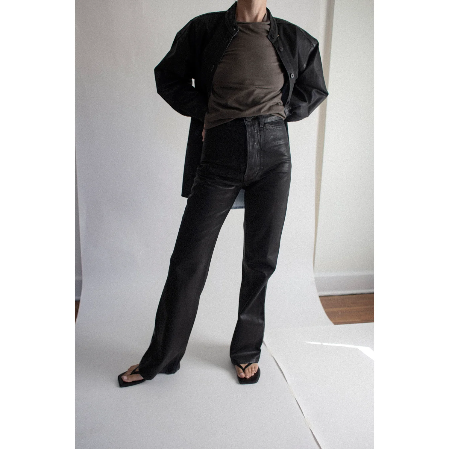 Jesse Kamm Les Deux Pants in Black Lacquer - Image 15