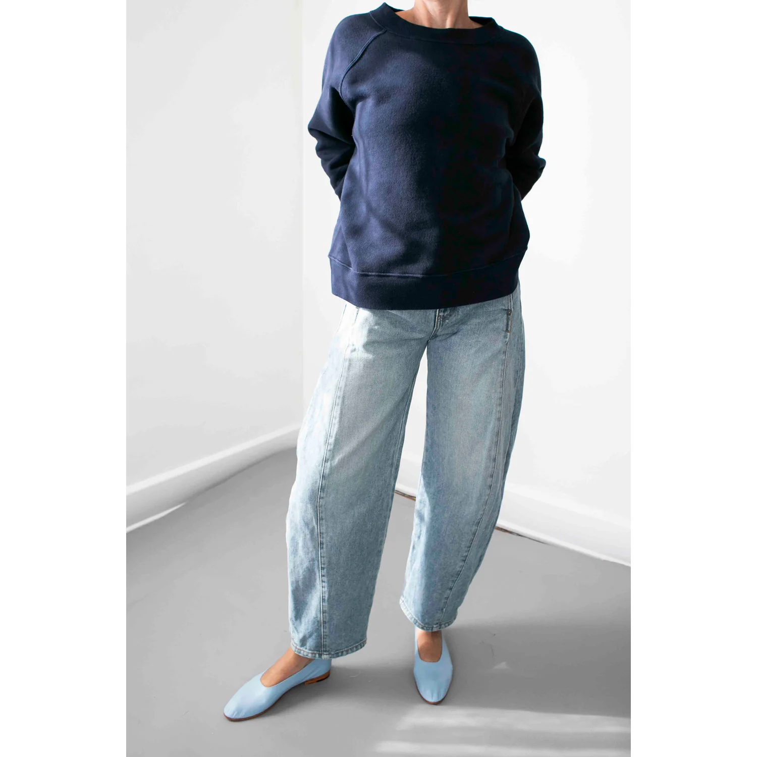 JUDITH Boxy Raglan Crew in Dark Navy - Image 6