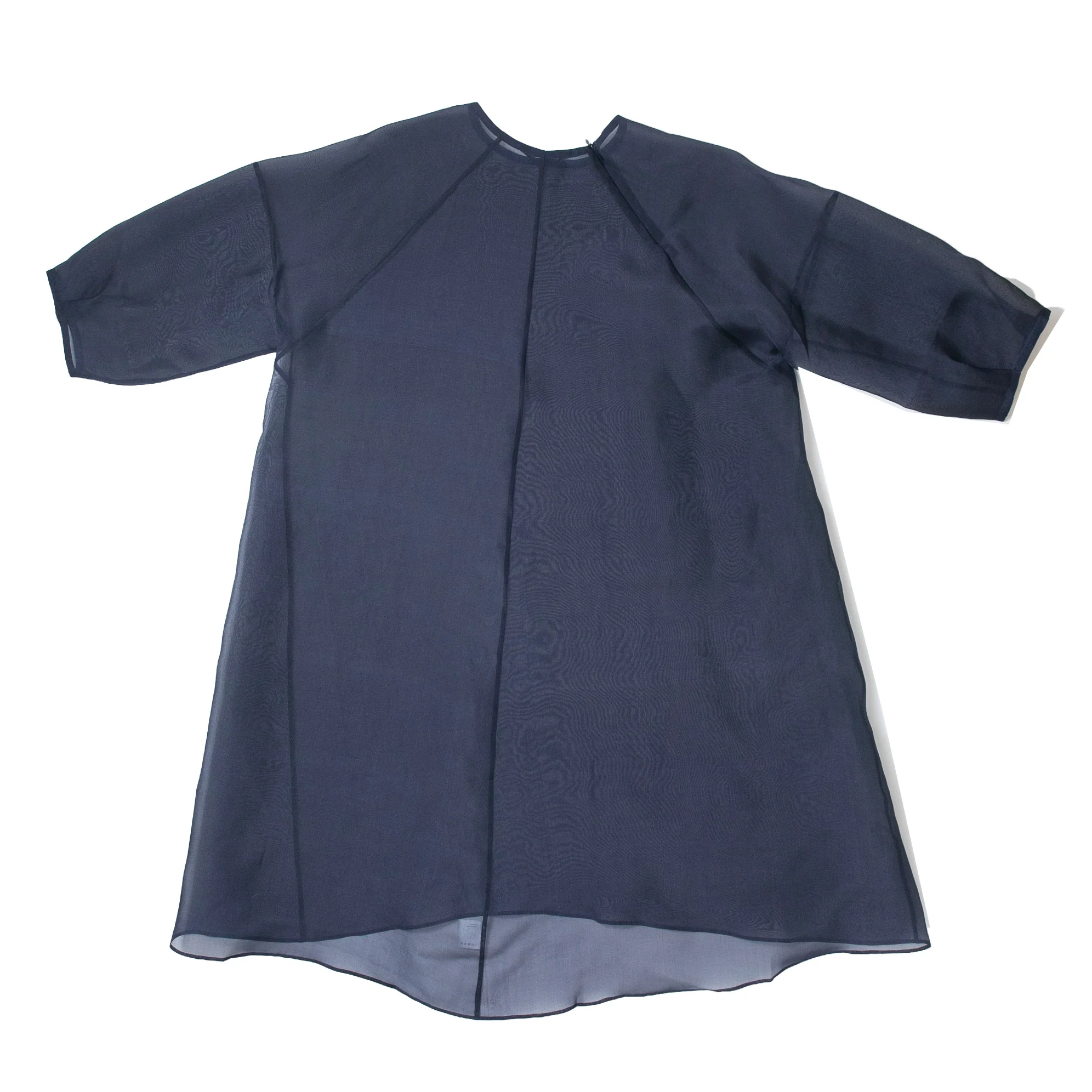 Kaarem Starfish Longsleeve Silk Organza Dress in Dark Blue - Image 3