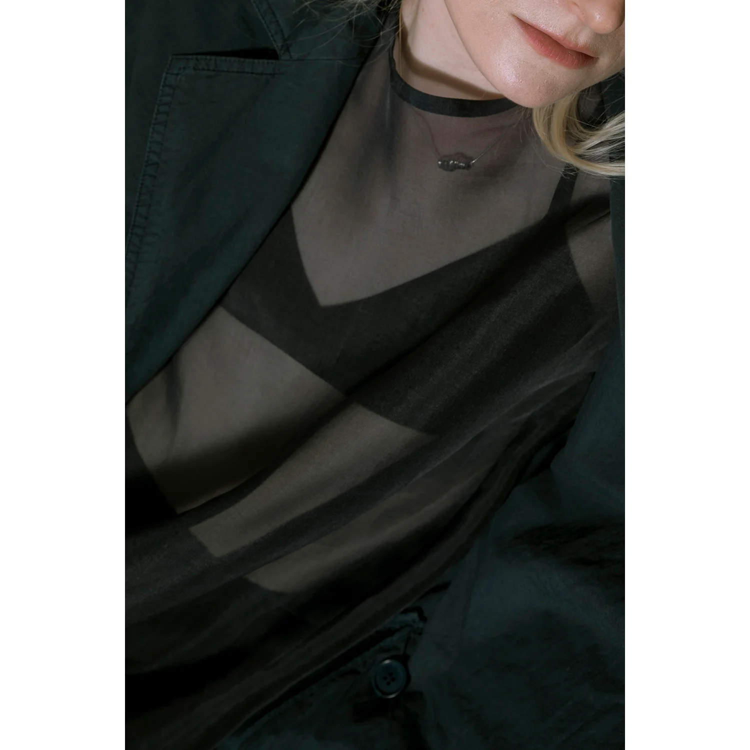 Kaarem Starfish Longsleeve Silk Organza Dress in Dark Blue - Image 6