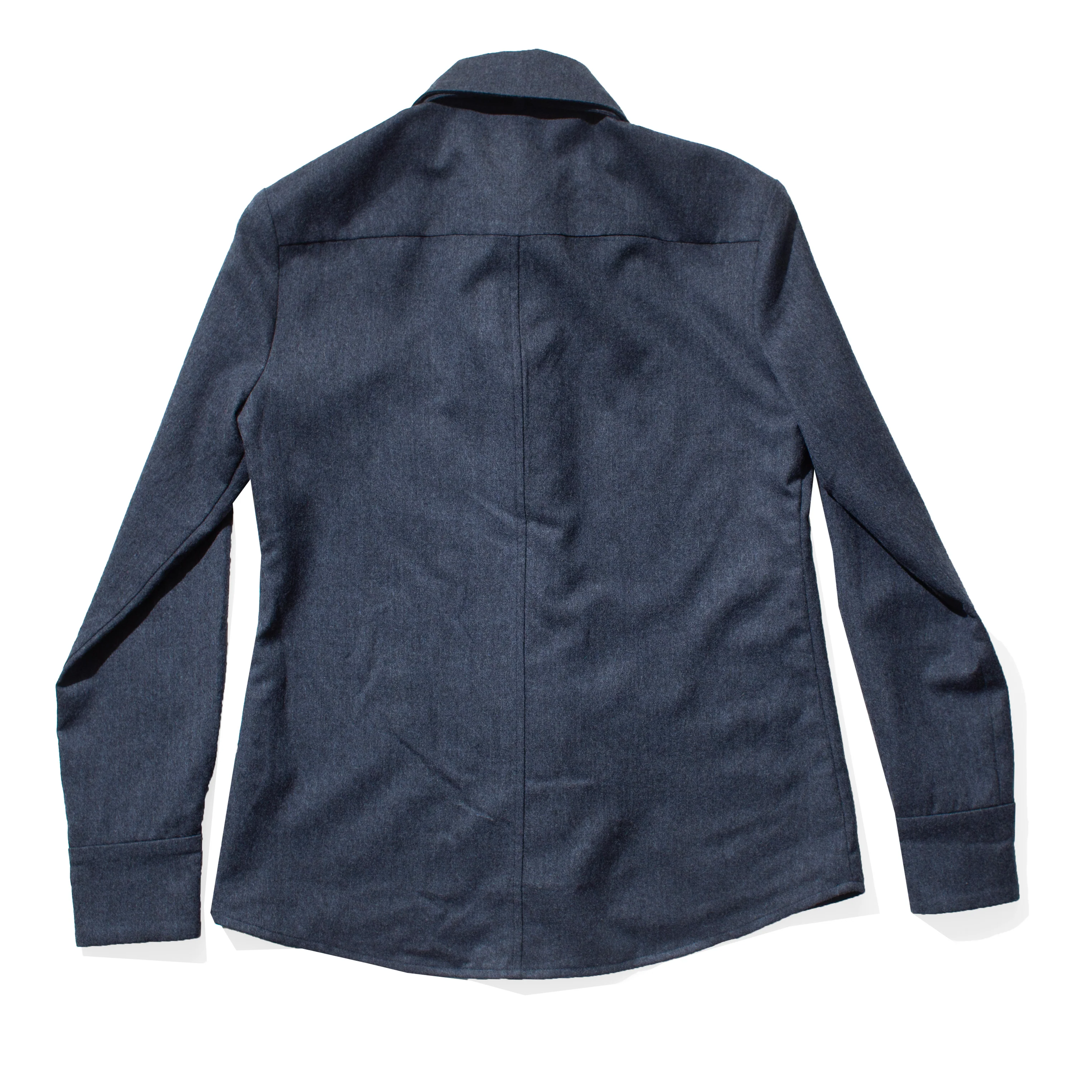 Kallmeyer Billie Tie Blouse in Heather Navy - Image 3