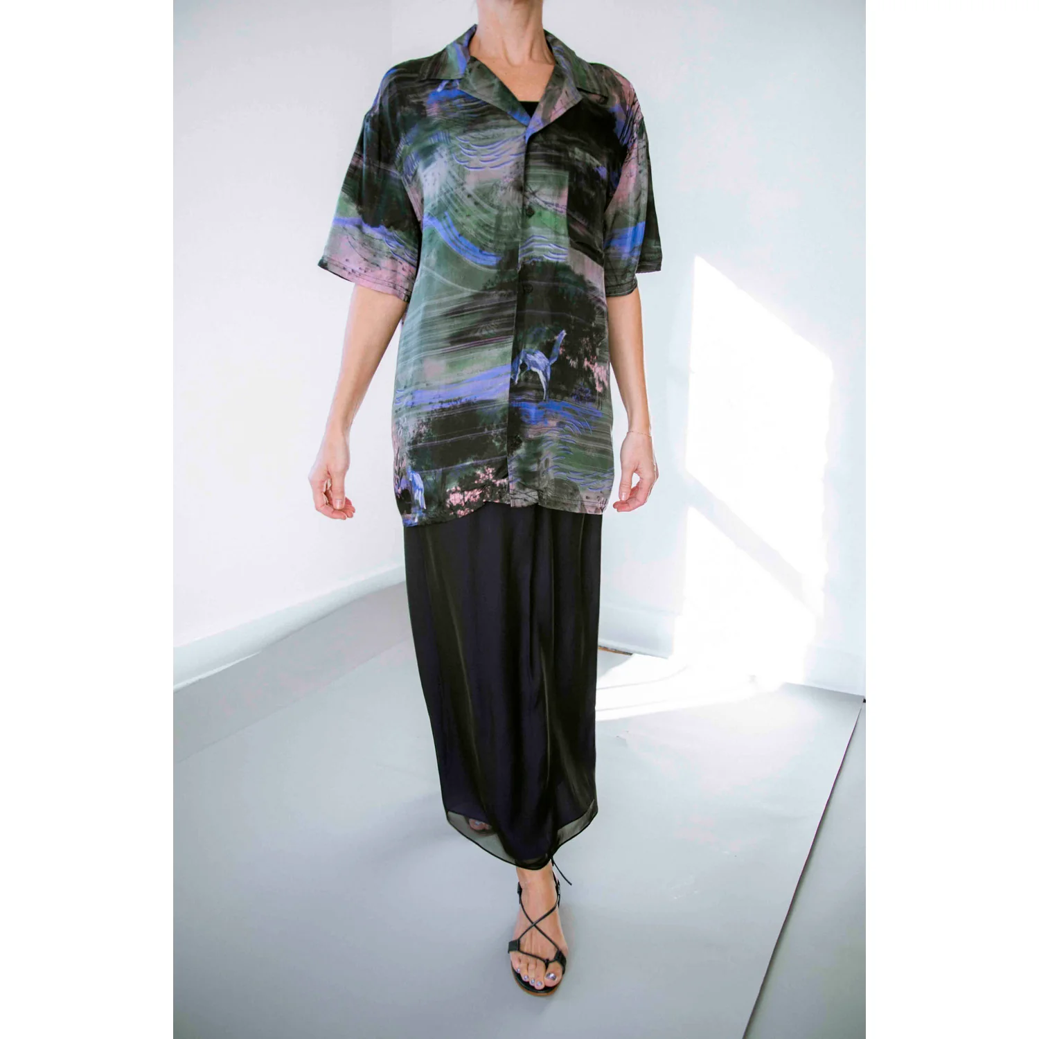 Kallmeyer Regina Drawstring Skirt in Black/Iris - Image 11