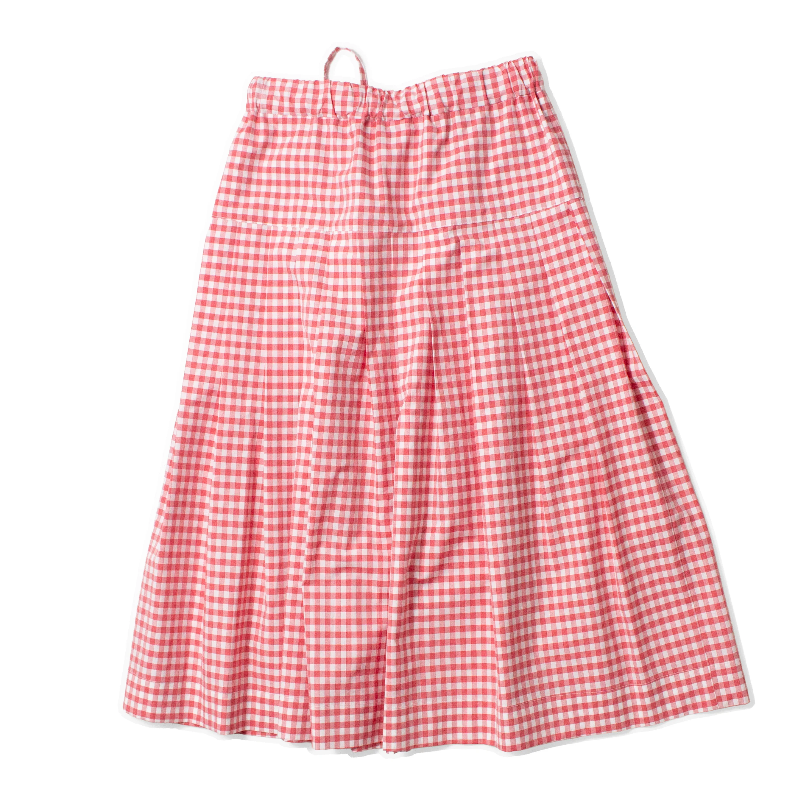 Kasmaria Pleated Skirt with Side Seam Pockets in Gingham Cotton Poplin - Image 3