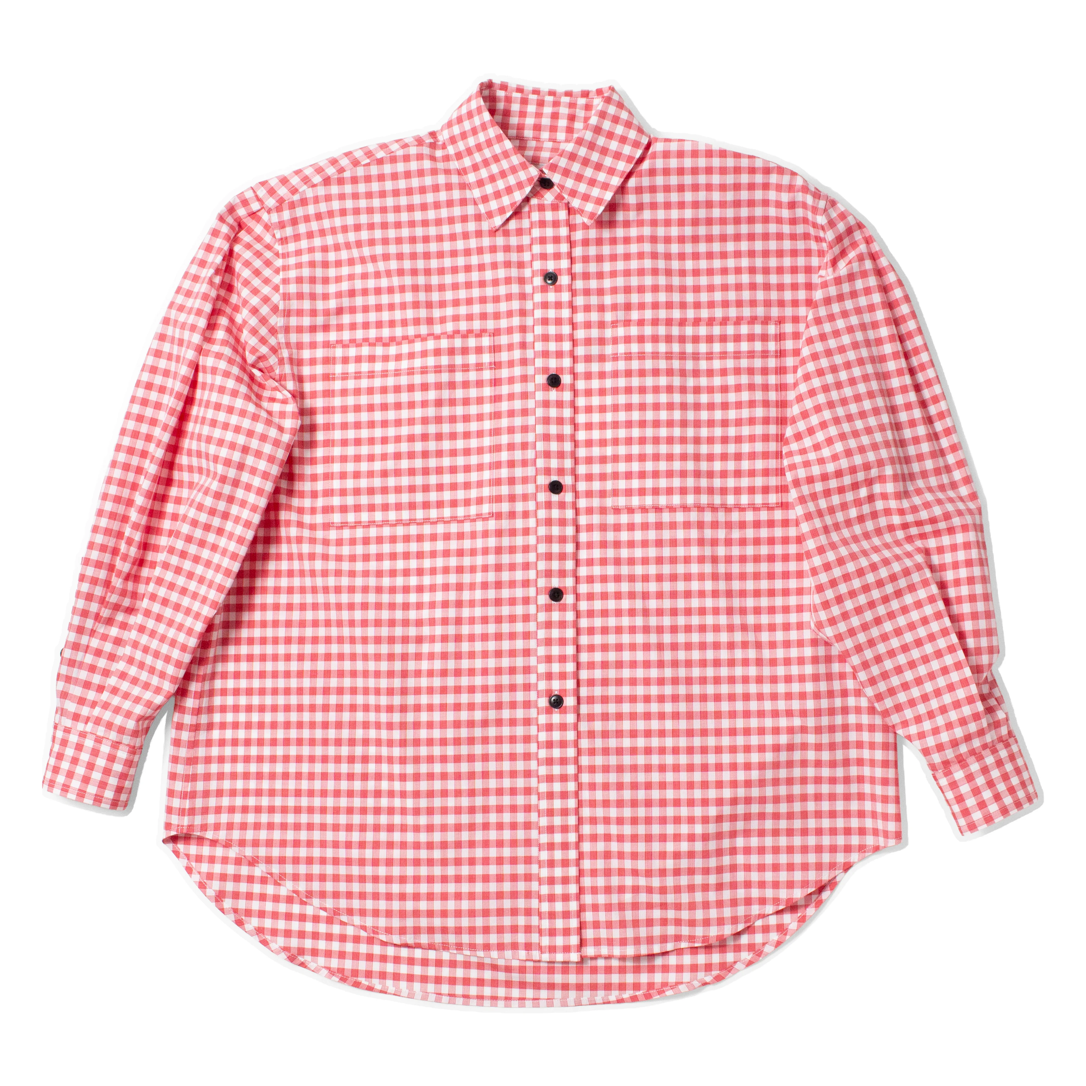 Kasmaria Oversized Big Pocket Shirt in Gingham Cotton Poplin - Image 2