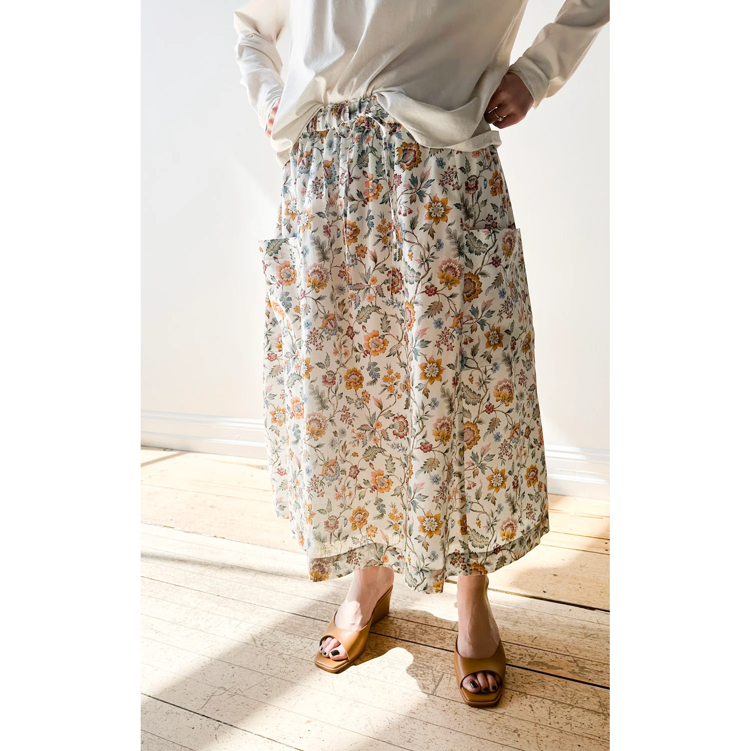 Kasmaria Skirt with Side Pockets in Liberty of London Linen Cotton - Image 7