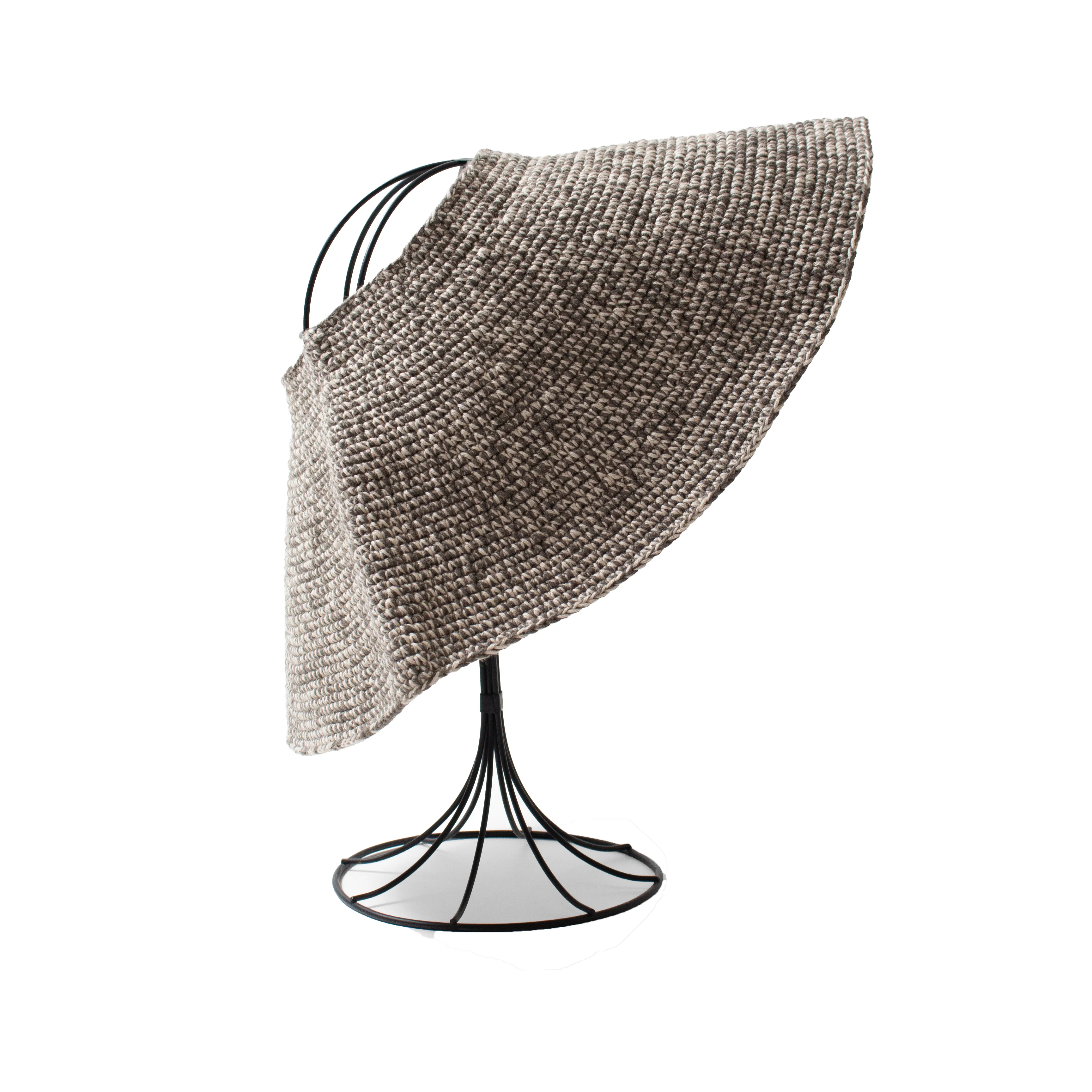 Lauren Manoogian Crochet Big Brim Hat in Black Marl - Image 2