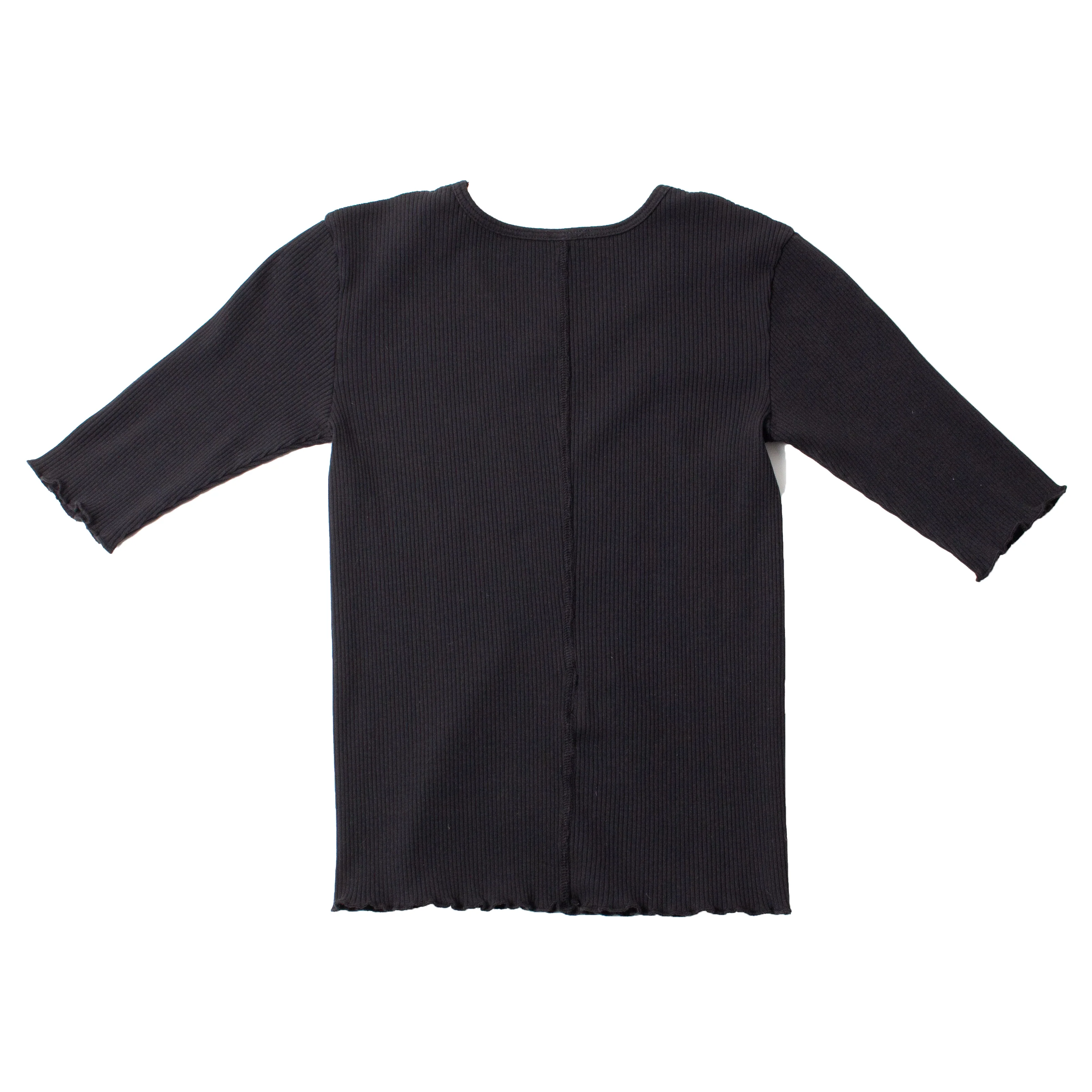 Lauren Manoogian Ruffle Rib Tee in Black - Image 3