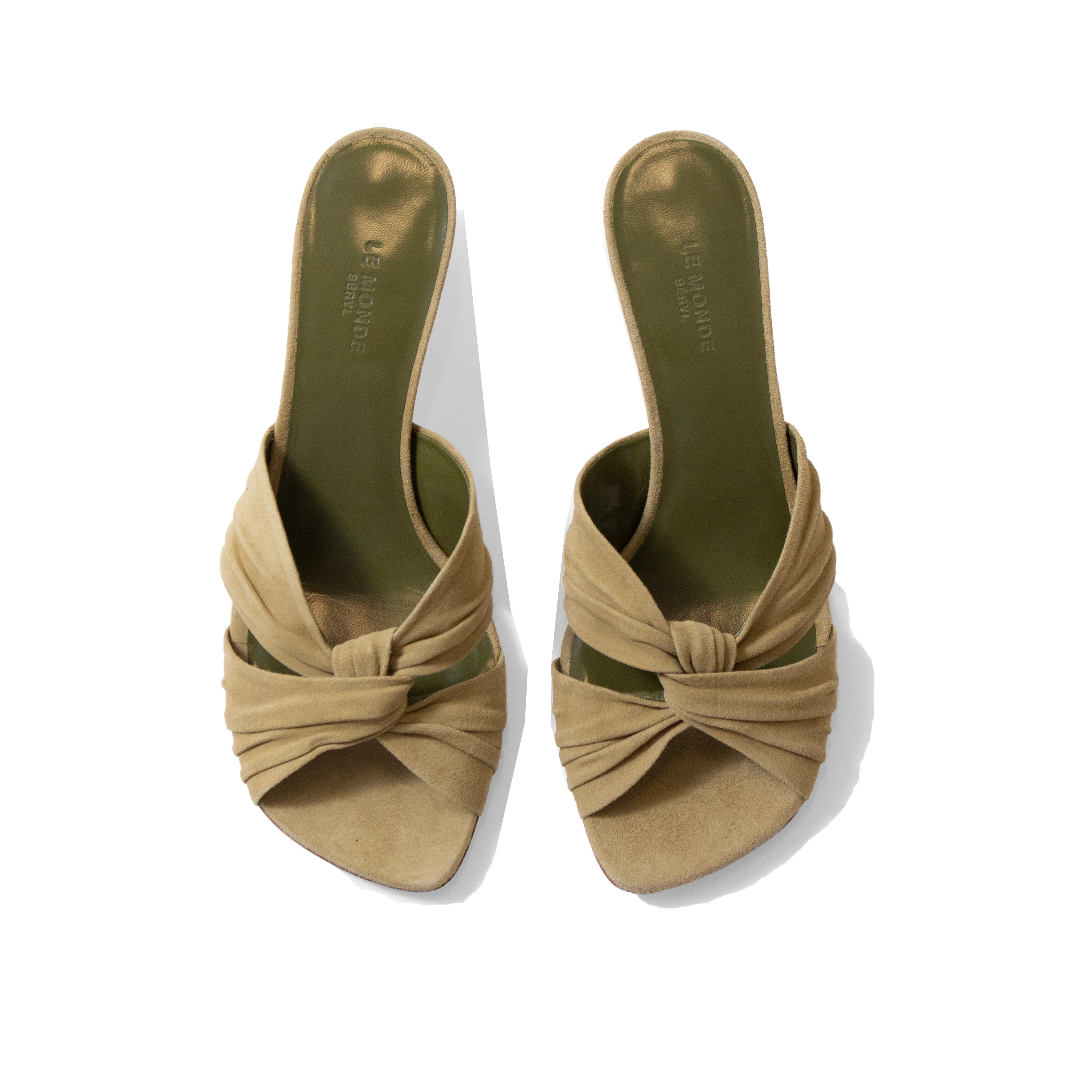 Le Monde Beryl Antonia Kitten Heel in Grey Green - Image 2