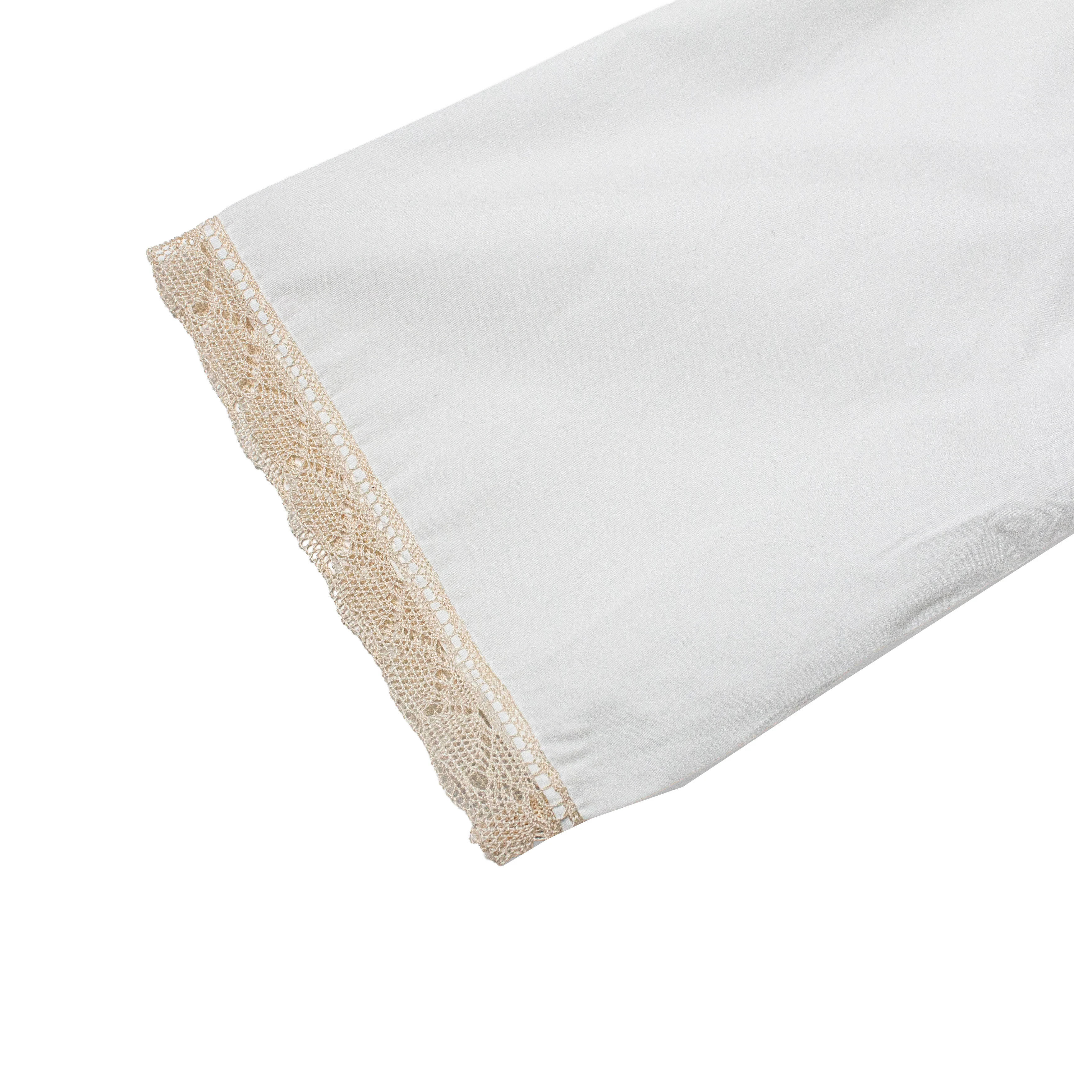 Maria McManus Cropped Lace Short Sleeve Shirt in White - Image 4