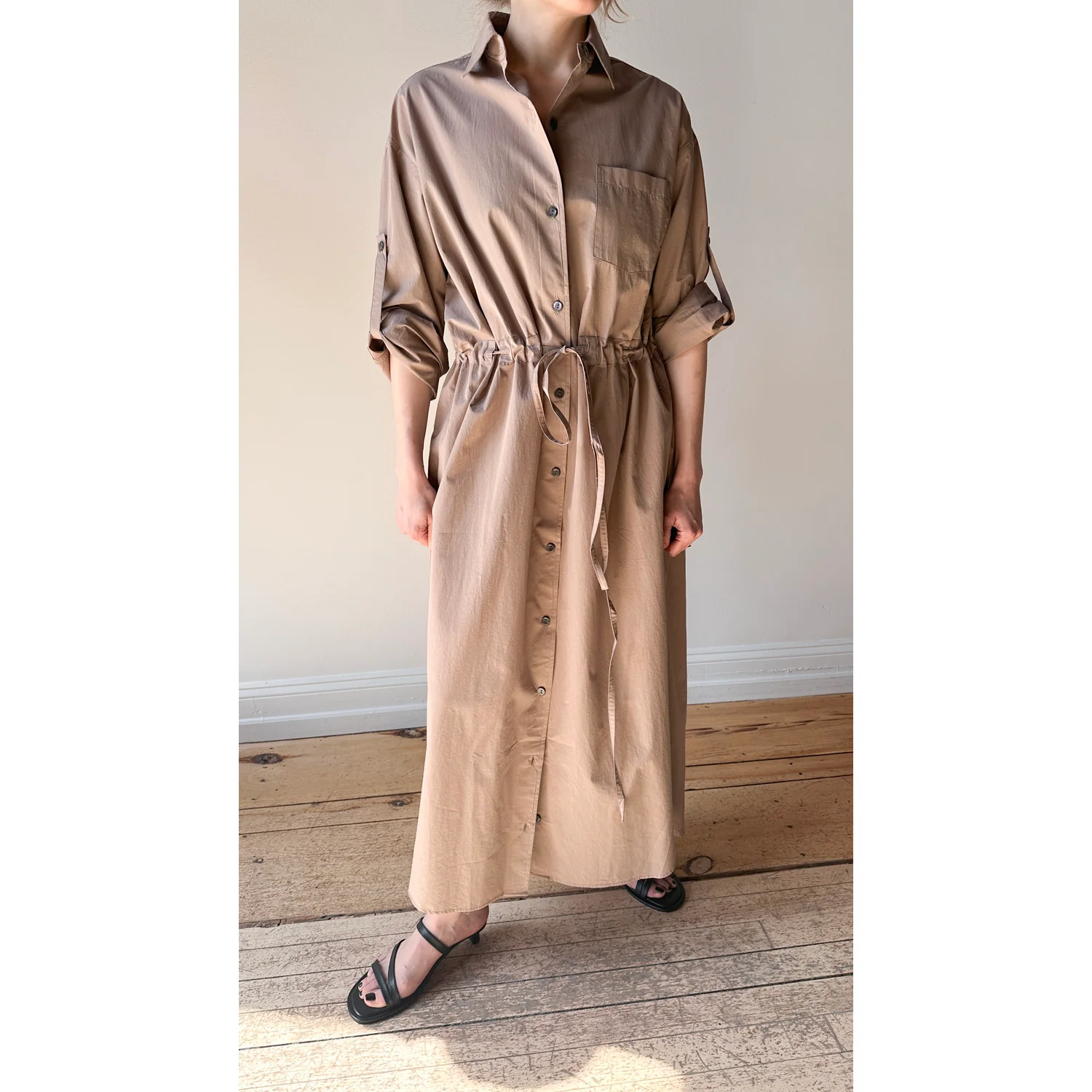 Maria McManus Drawstring Shirt Dress in Mouseback - Image 10