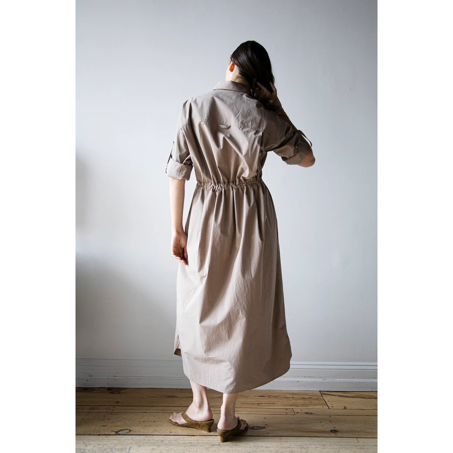 Maria McManus Drawstring Shirt Dress in Mouseback - Image 7