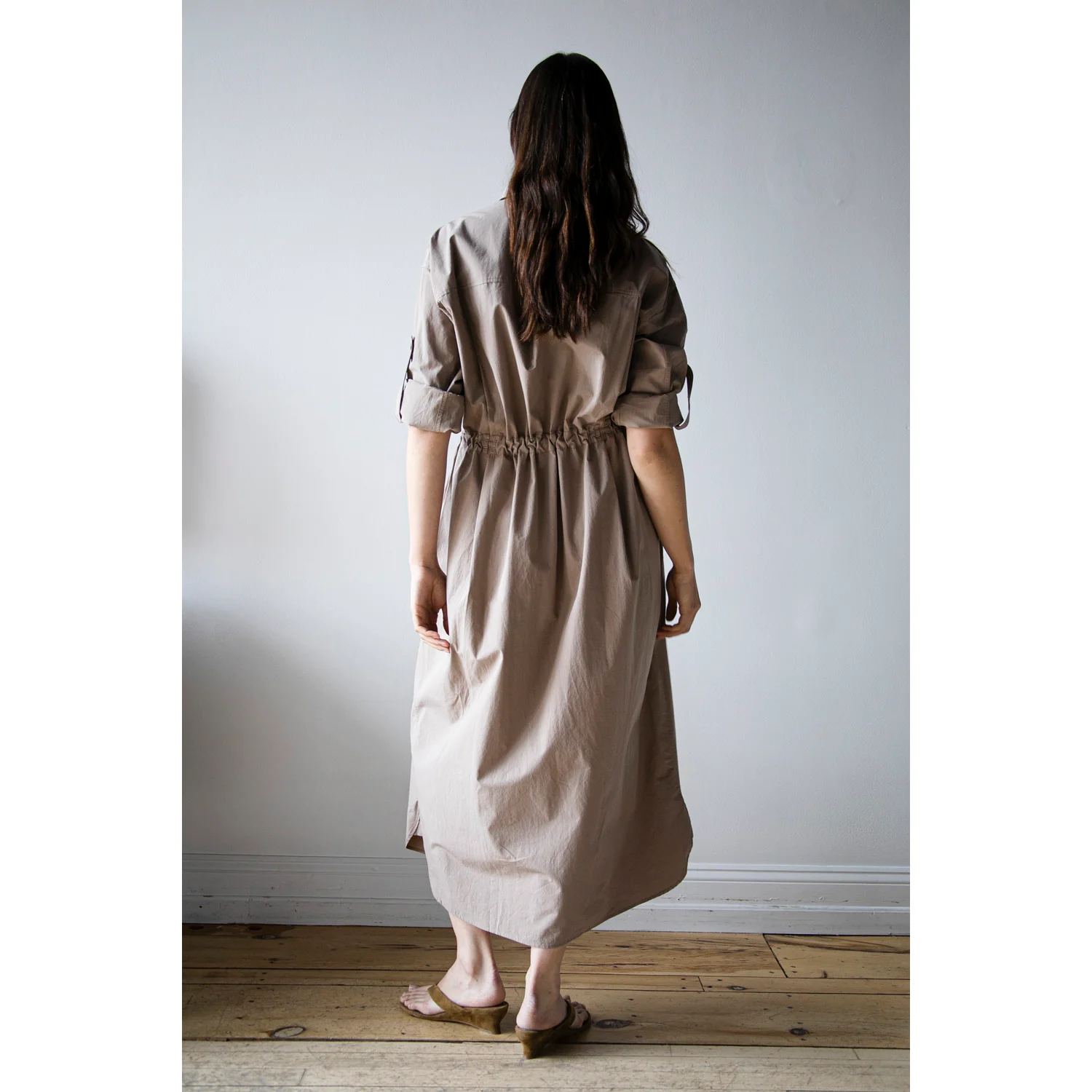 Maria McManus Drawstring Shirt Dress in Mouseback - Image 8