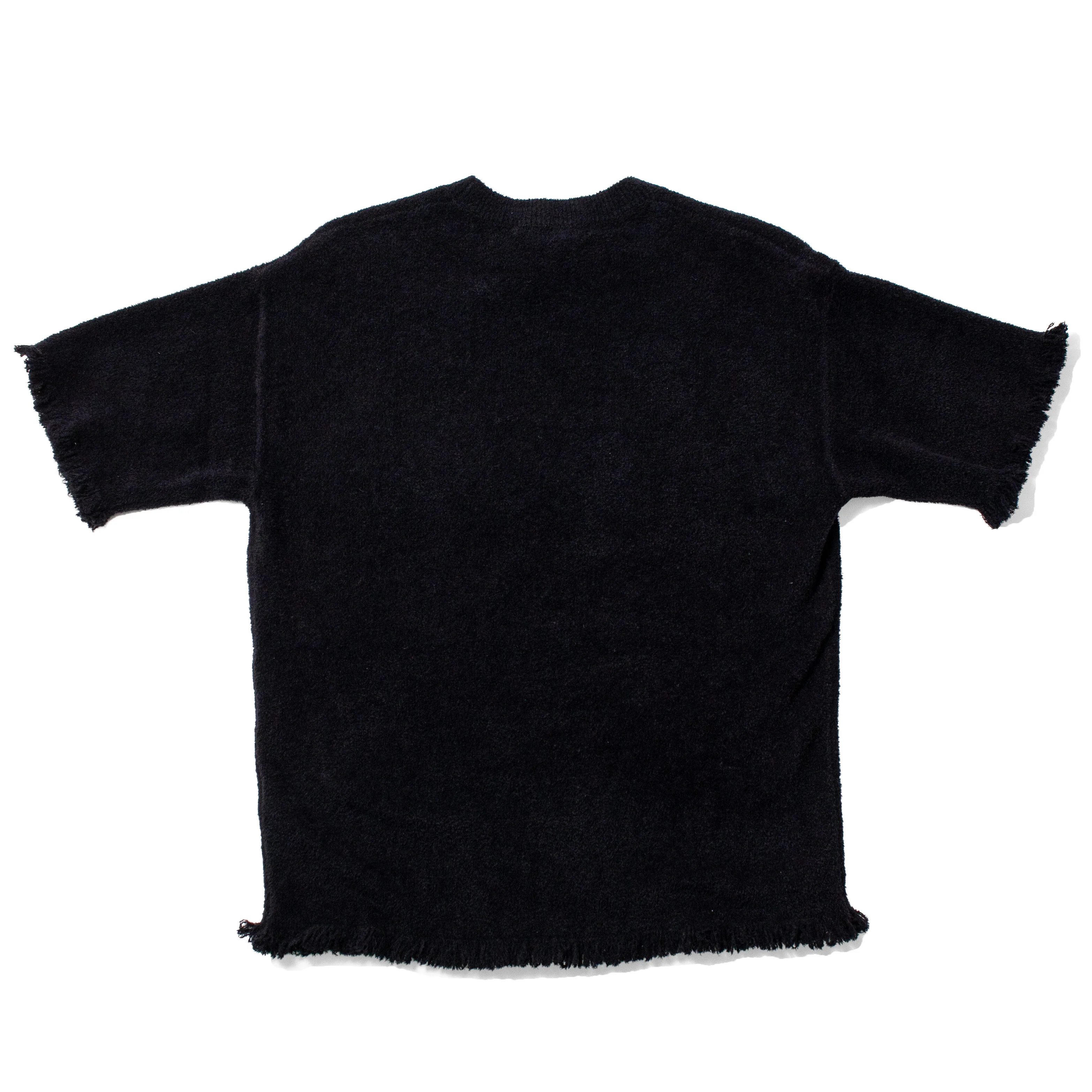Maria McManus Drop Shoulder Fray Crew in Black - Image 3