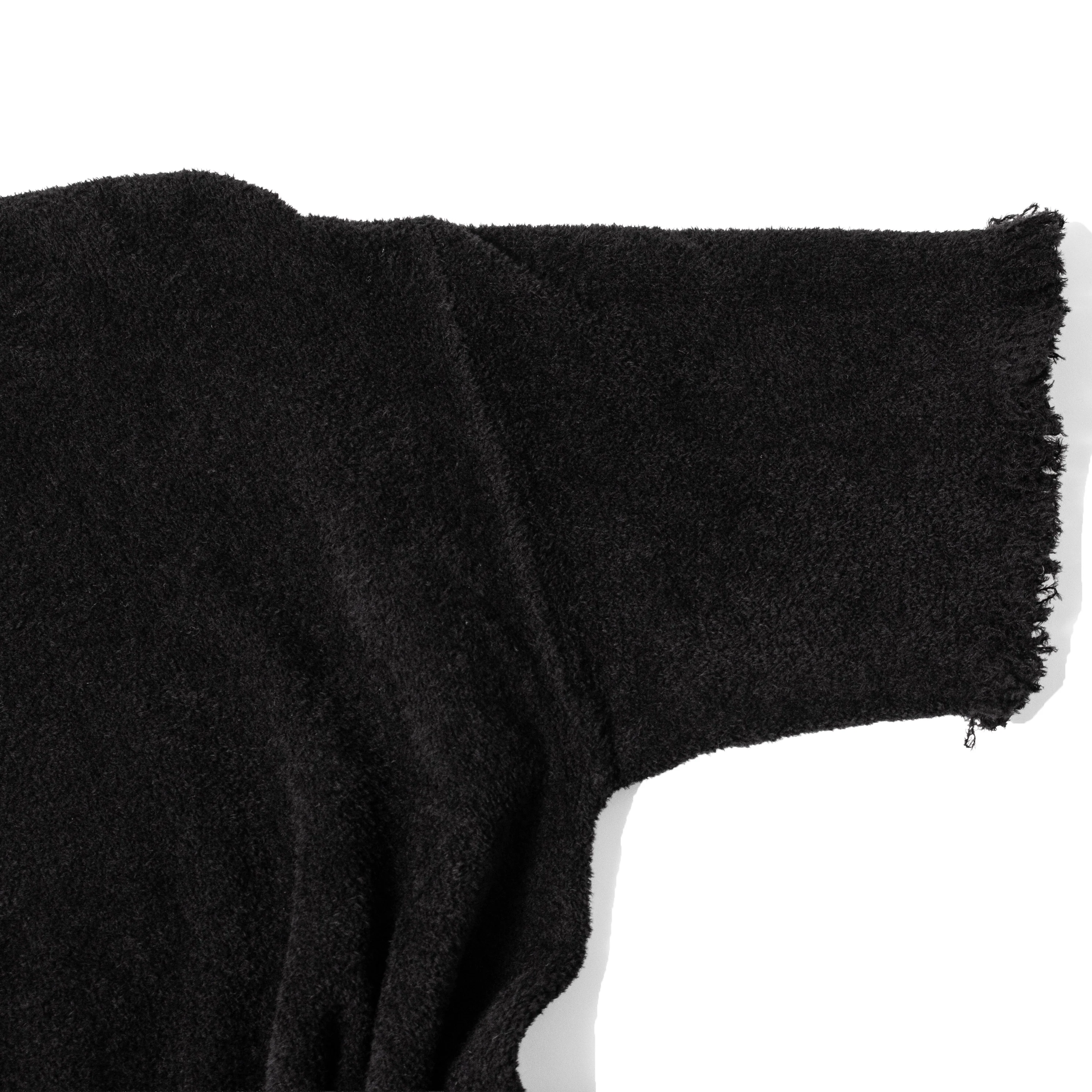 Maria McManus Drop Shoulder Fray Crew in Black - Image 4