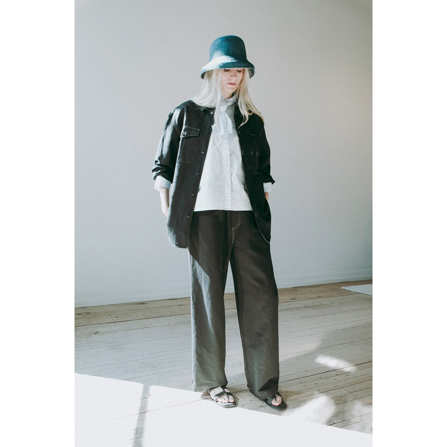 Mature Ha Paper Braid Denim Hat - Image 5