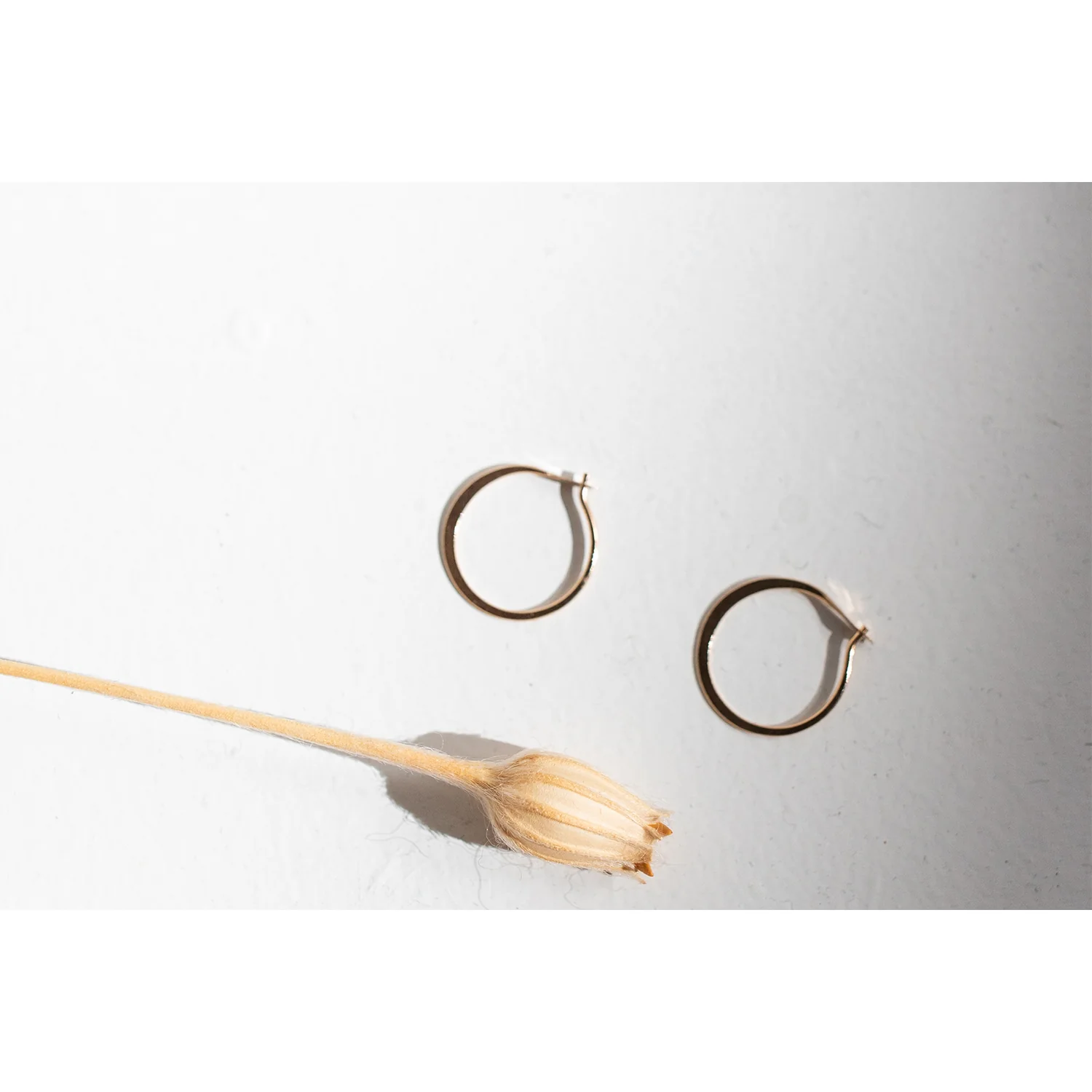 Melissa Joy Manning Small Forged Round Hoops in 14k Gold - Image 3
