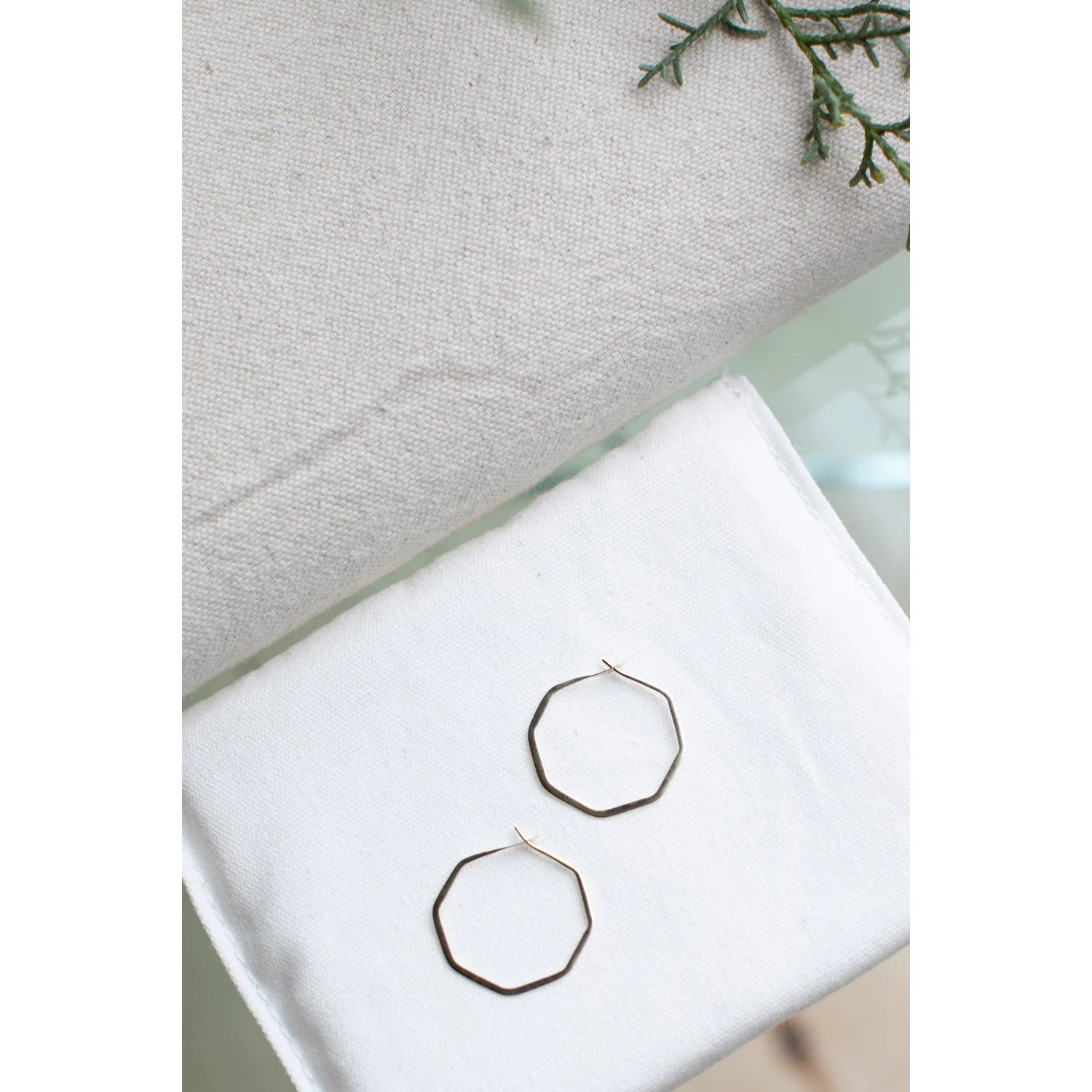 Melissa Joy Manning Small Octagon Hoops in 14k Gold - Image 5
