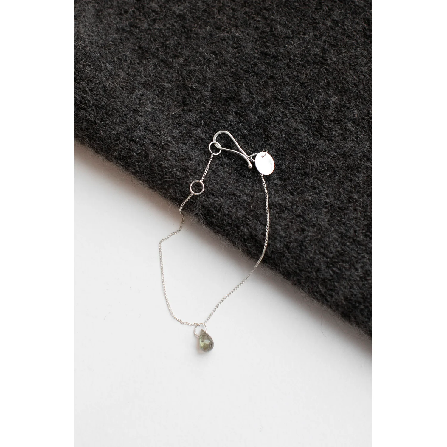 Melissa Joy Manning Tiny Stone Bracelet in Sterling Silver and Labradorite