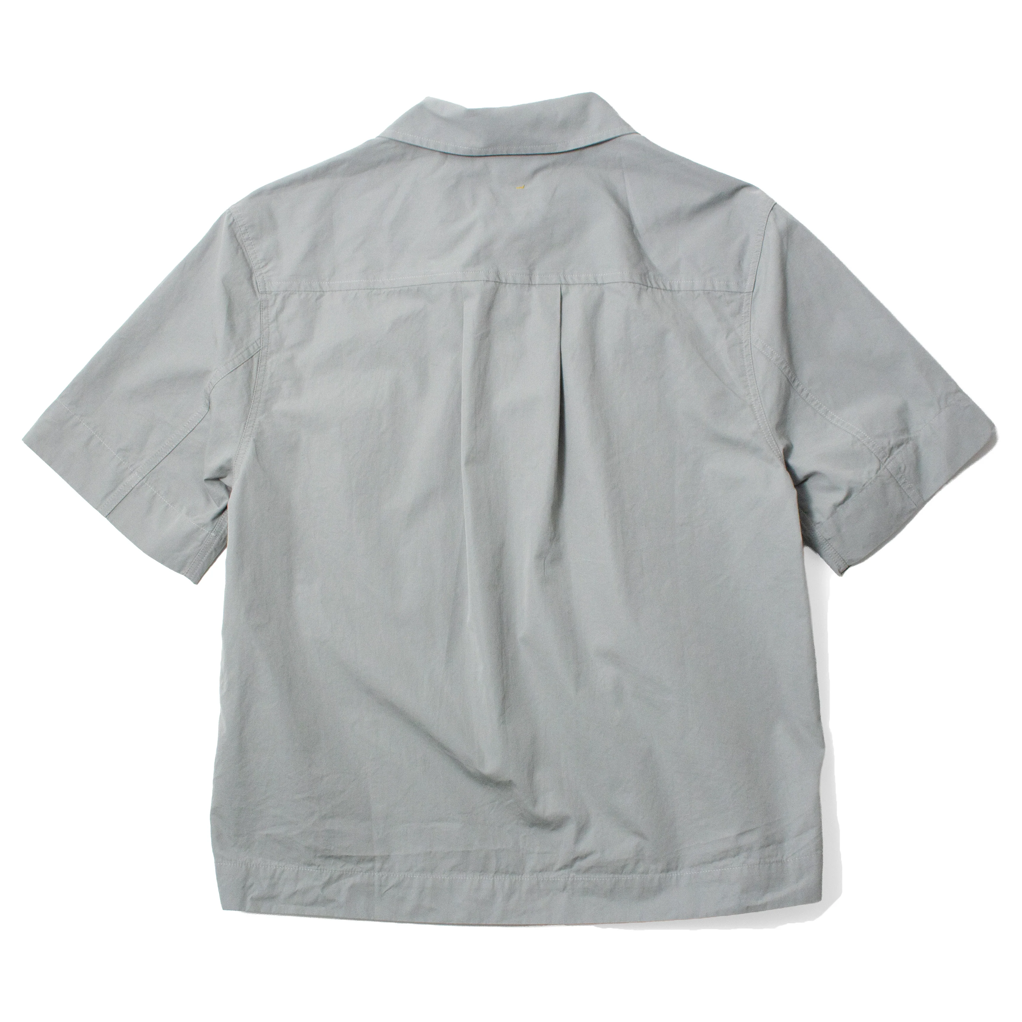 MHL. Half Zip Shirt in Fog Compact Cotton Poplin - Image 3