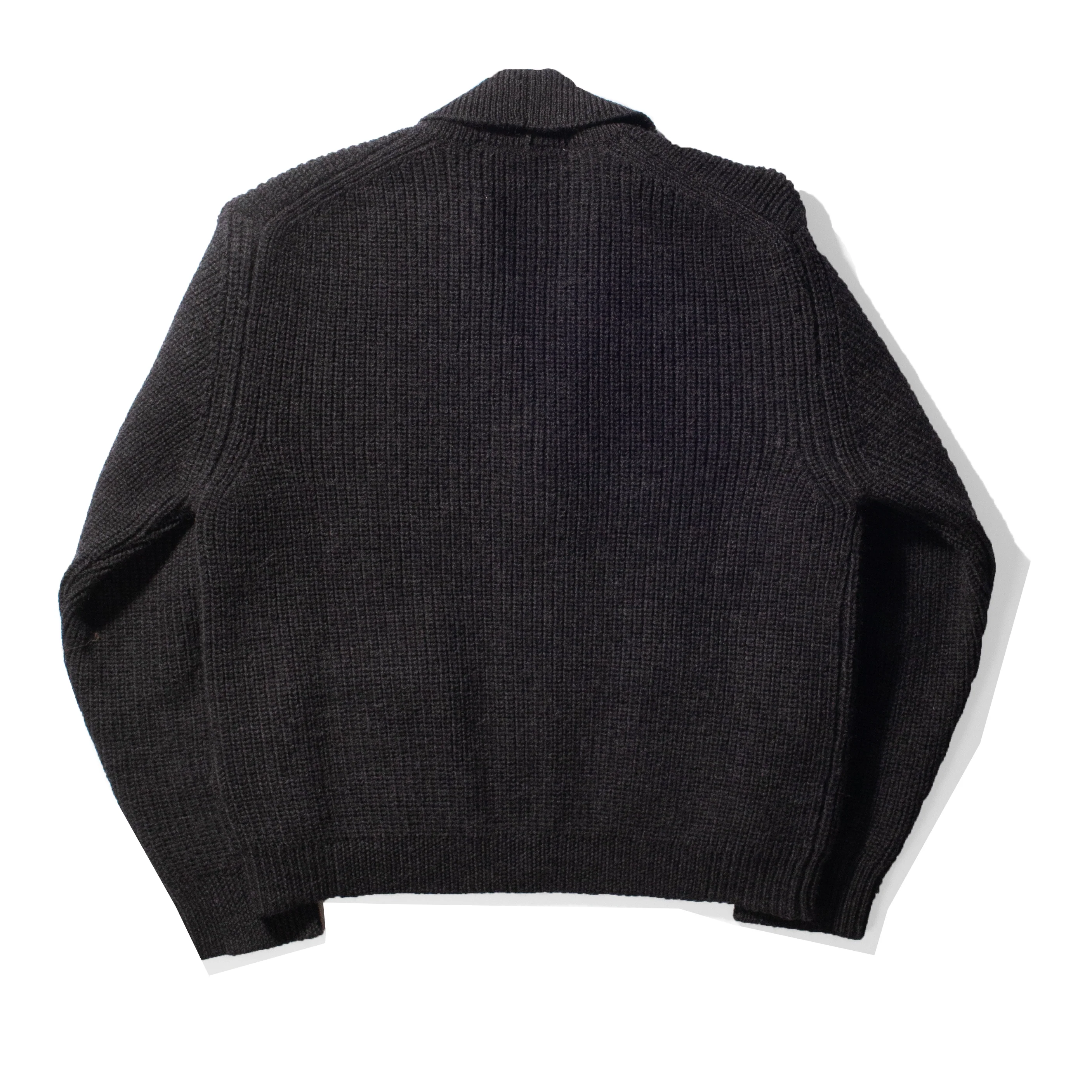 MHL. Shawl Collar Cardigan in Charcoal Wool - Image 3