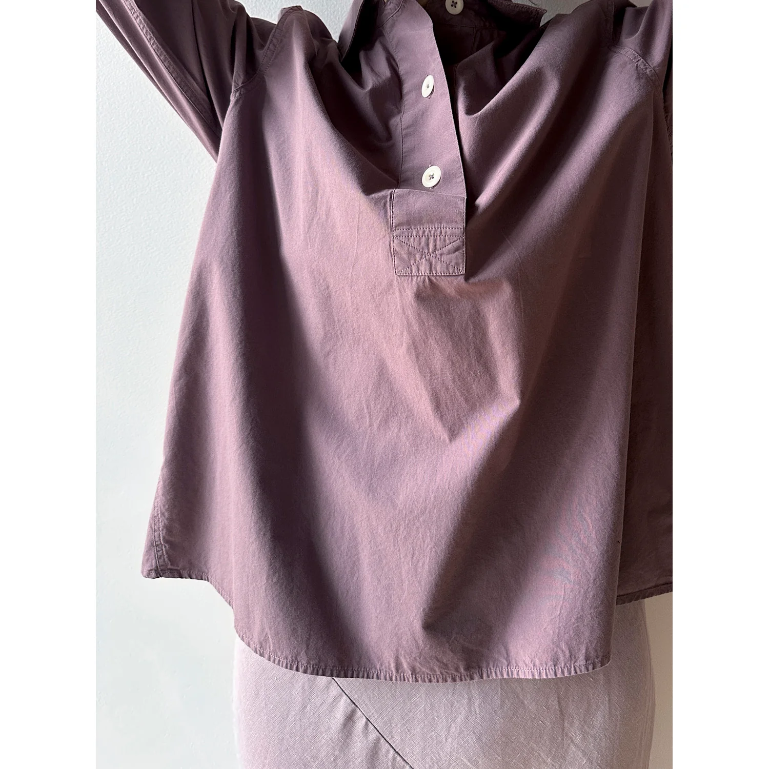 MHL. Swing Shirt in Mineral Pink Washed Cotton Poplin - Image 6