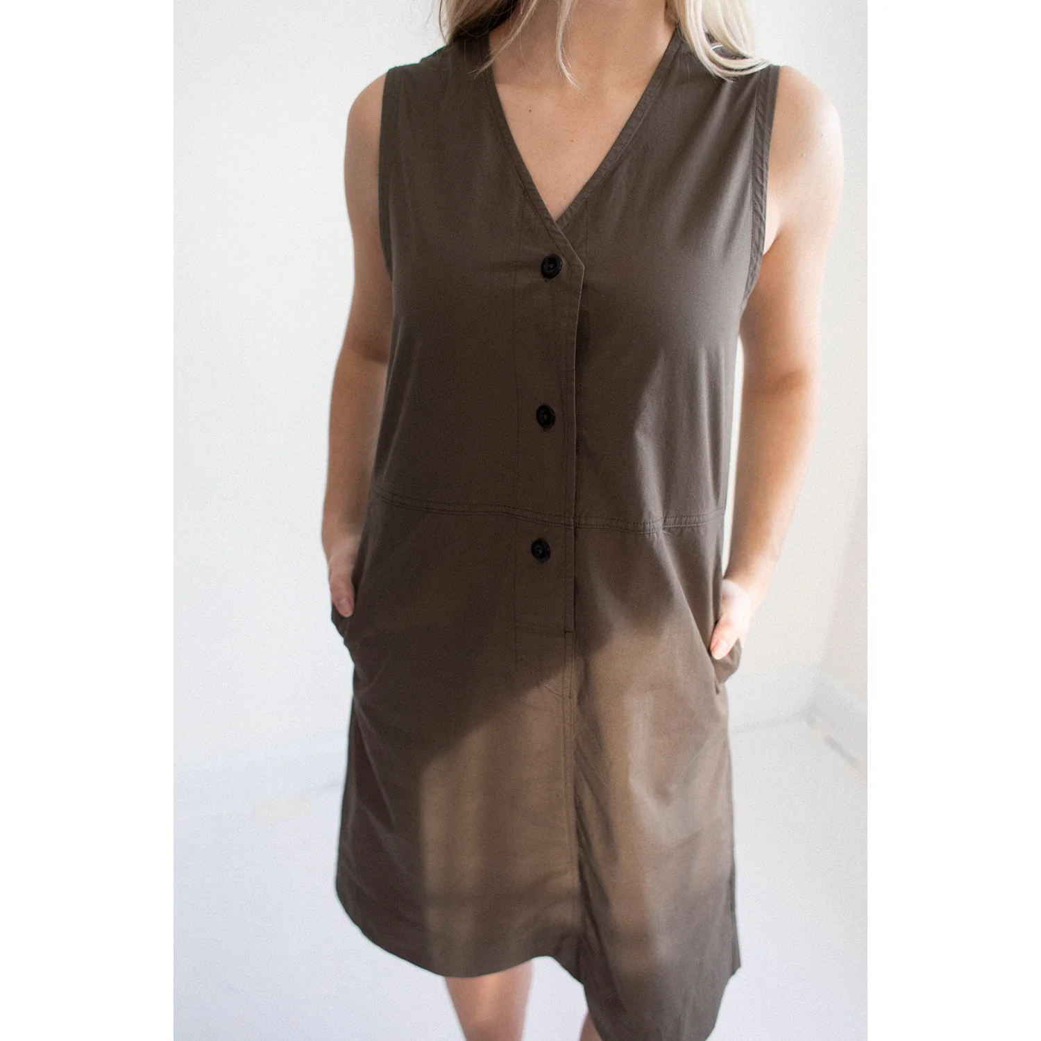 MHL. Uniform Dress in Umber Sanded Cotton Poplin - Image 10