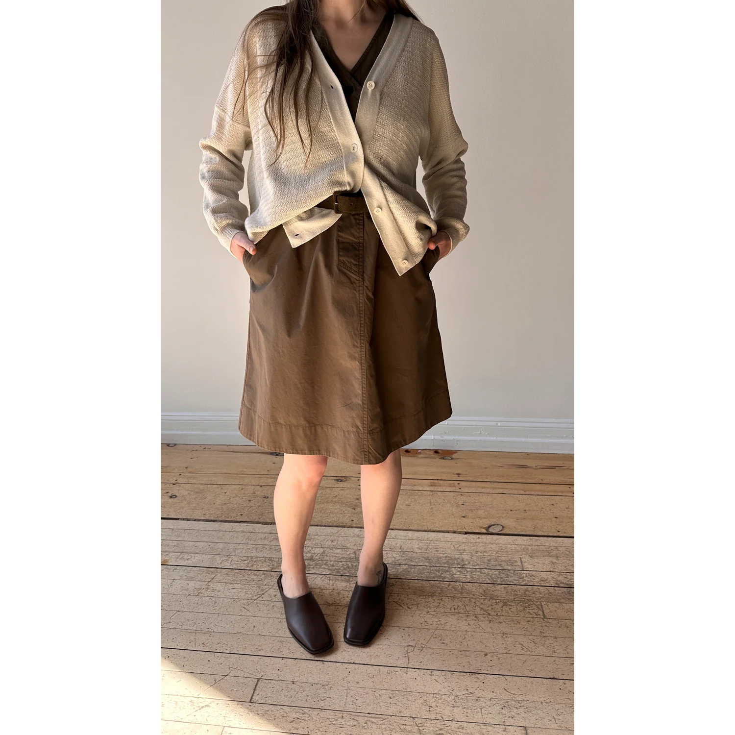 MHL. Uniform Dress in Umber Sanded Cotton Poplin - Image 6