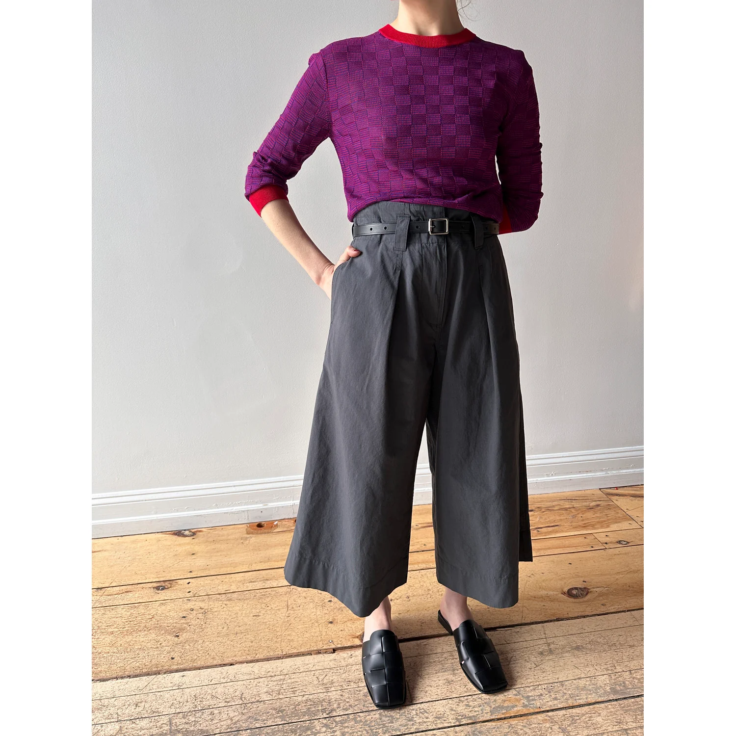 MHL. Wide Leg Culottes in Lead - Image 6