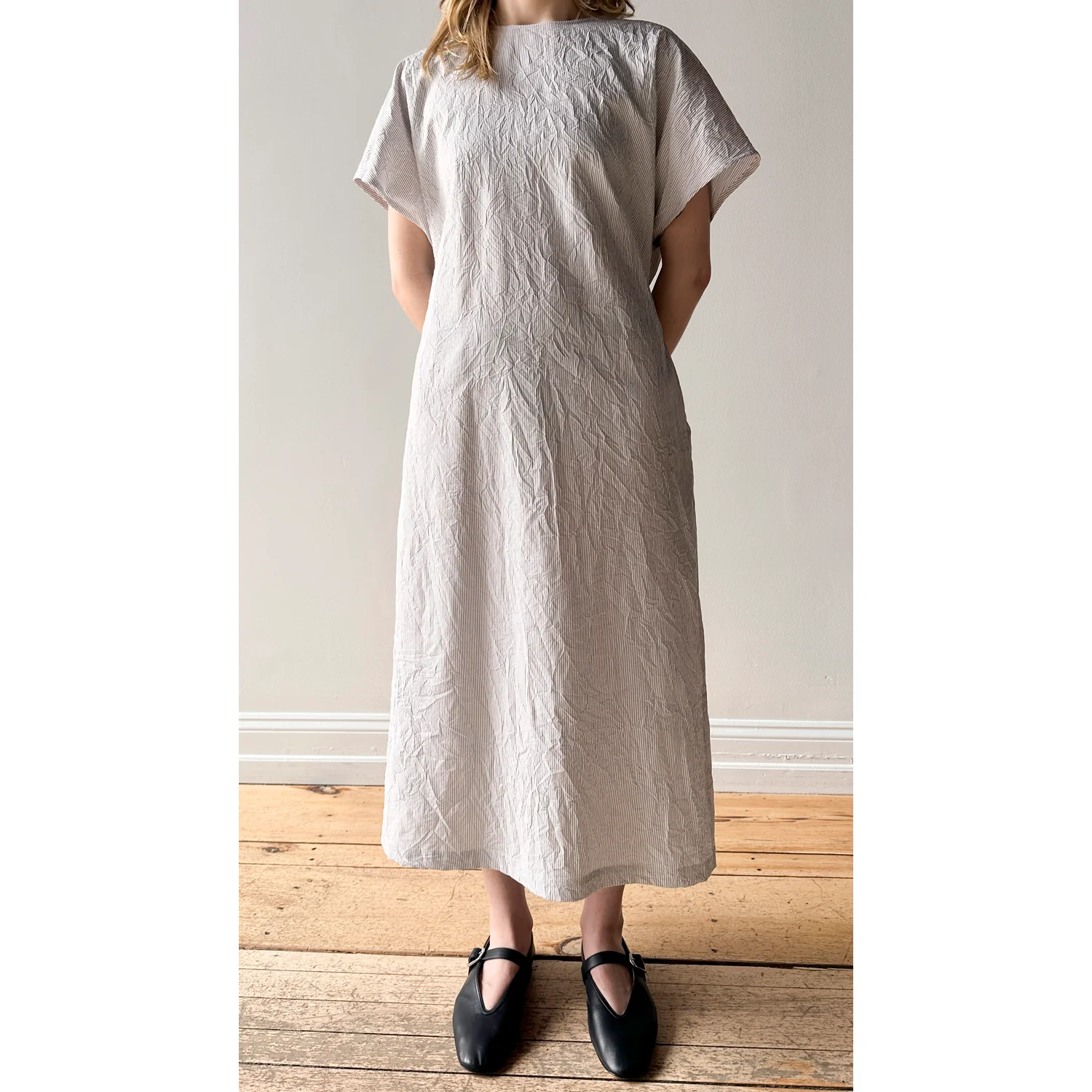 Nicholson & Nicholson Eve Dress in Grey Stripes - Image 4