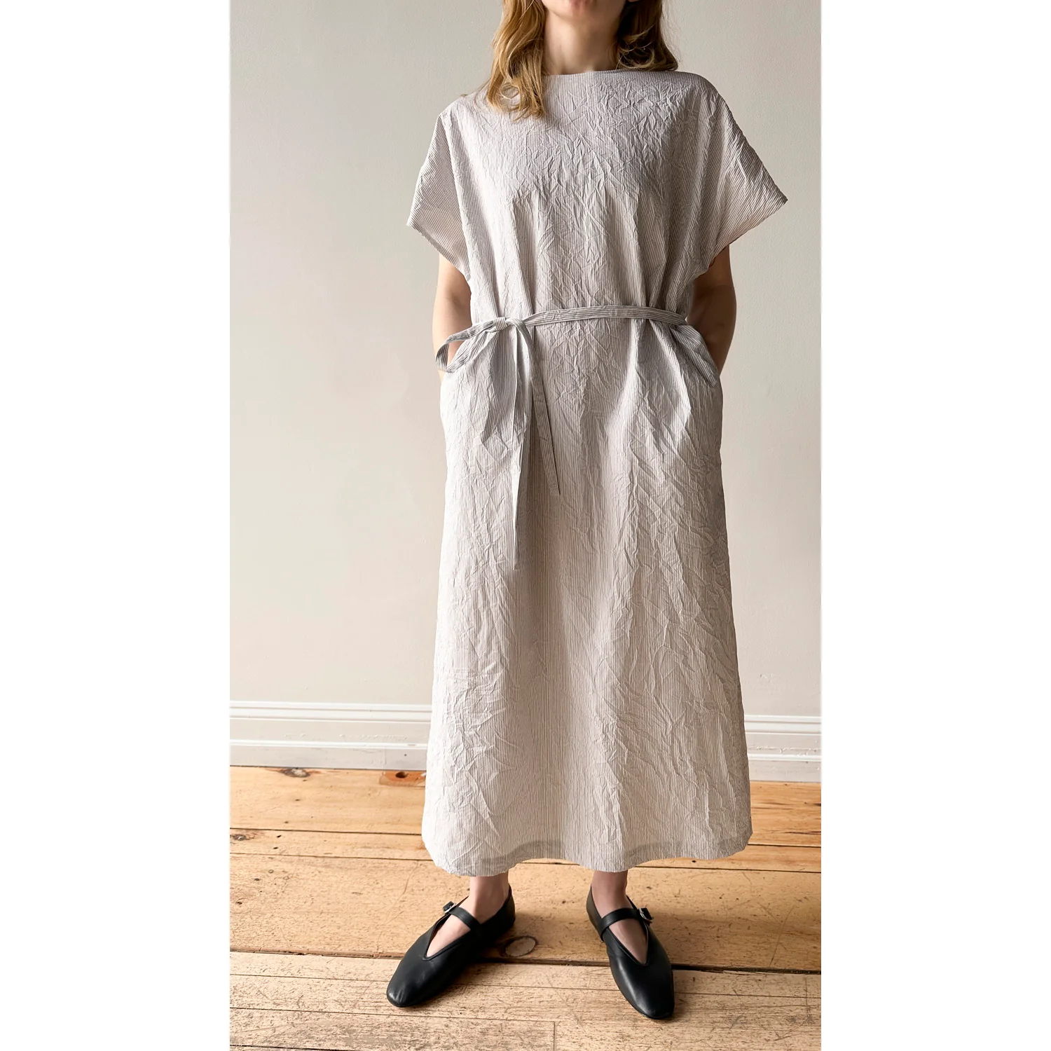 Nicholson & Nicholson Eve Dress in Grey Stripes - Image 5