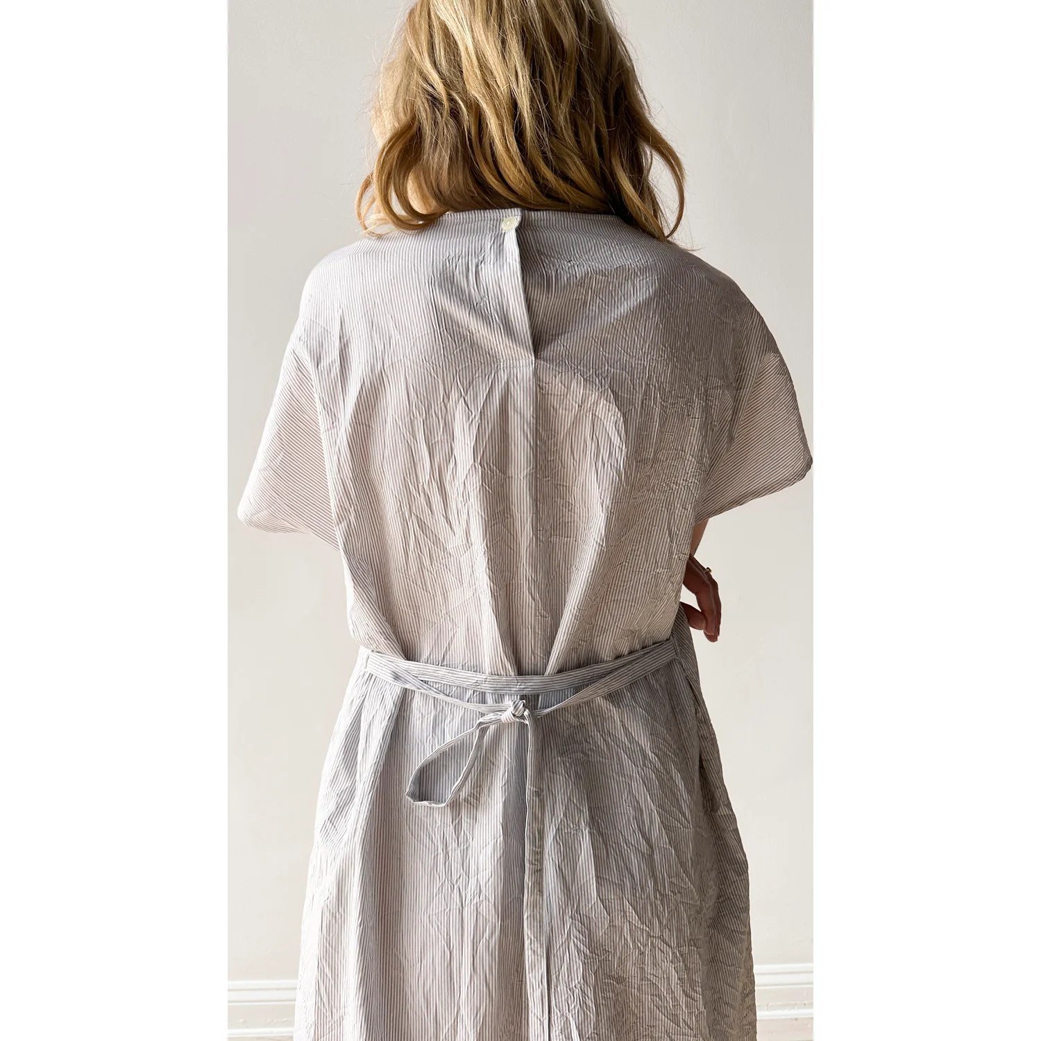 Nicholson & Nicholson Eve Dress in Grey Stripes - Image 8