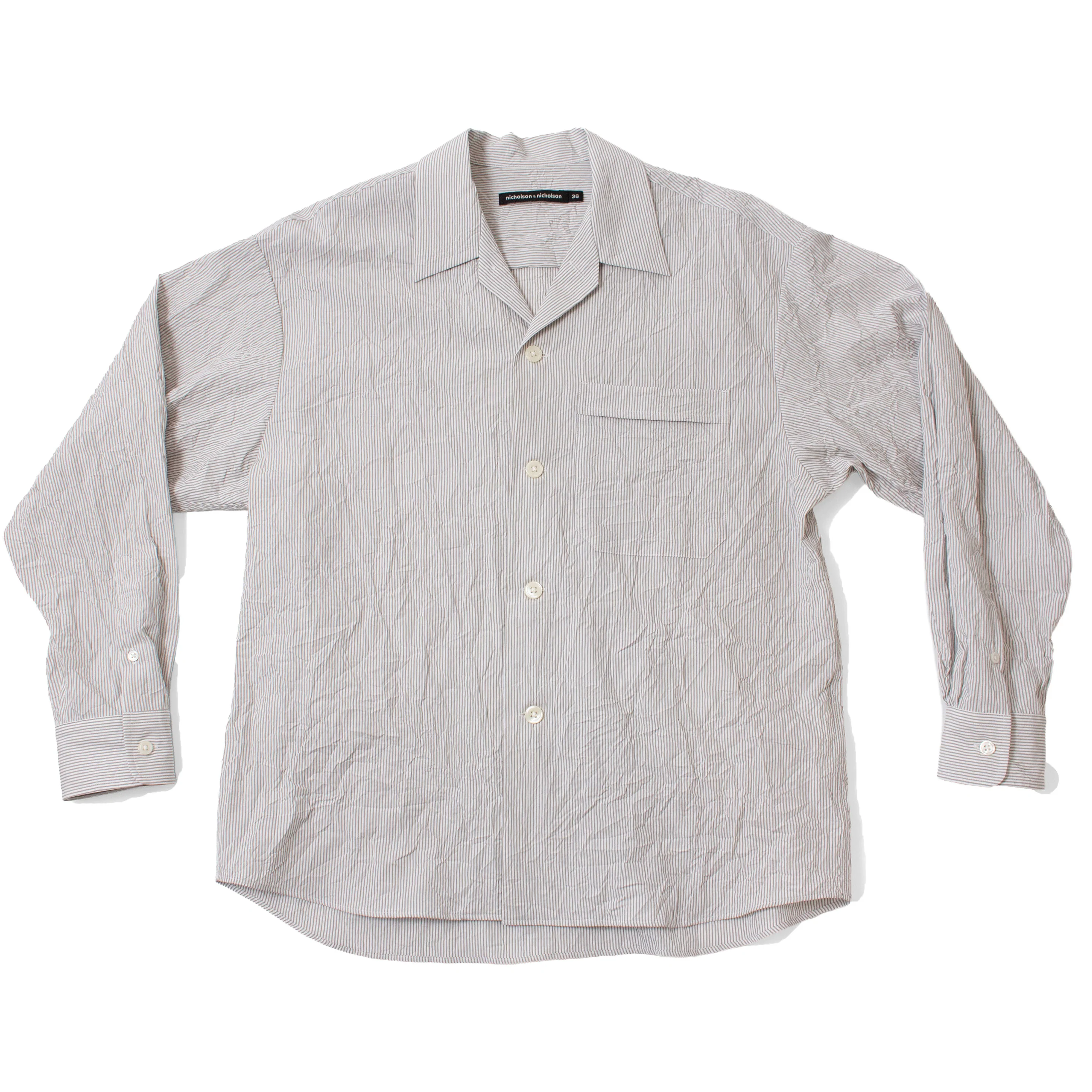 Nicholson & Nicholson Oscar Top in Gray Stripes - Image 2