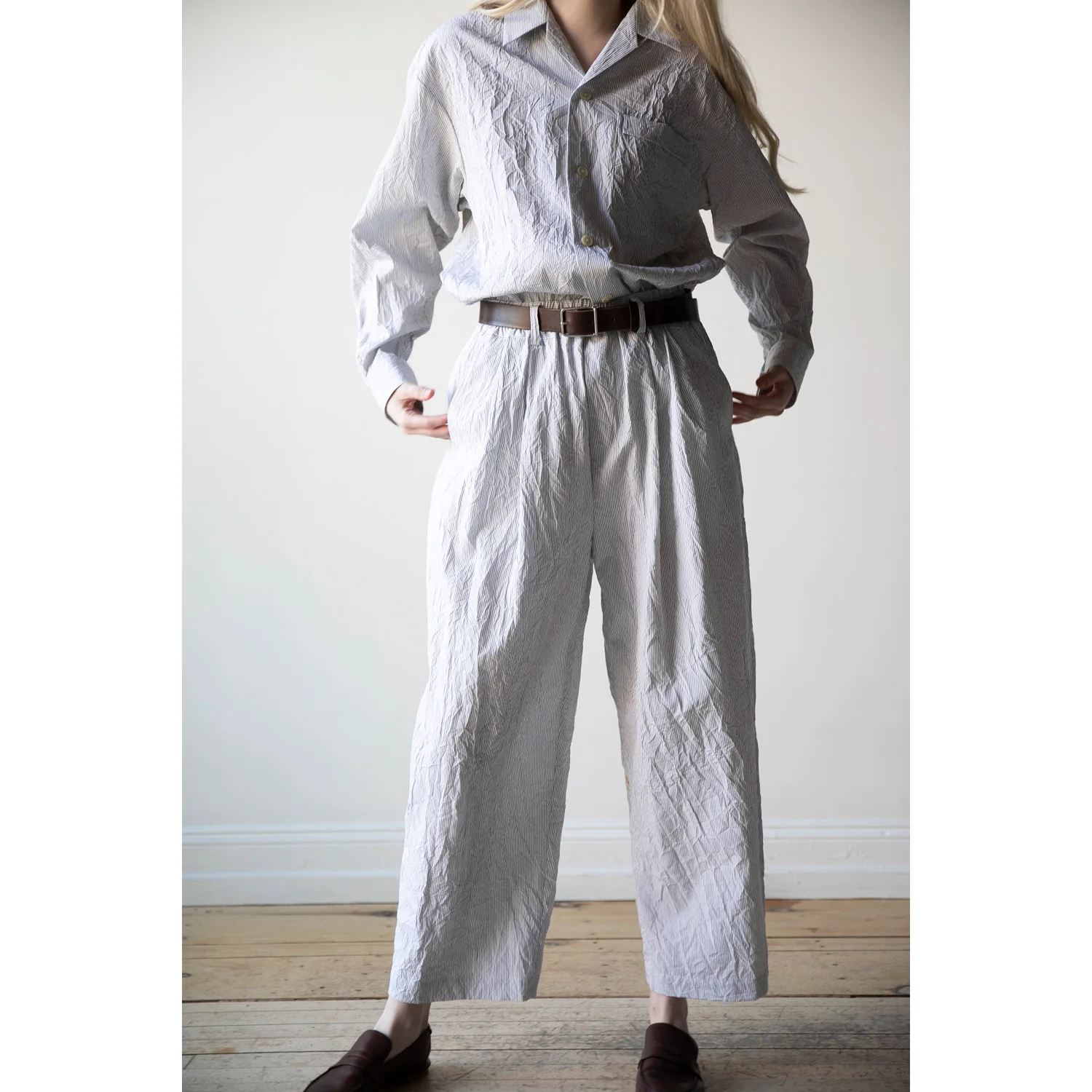 Nicholson & Nicholson Oscar Top in Gray Stripes - Image 5