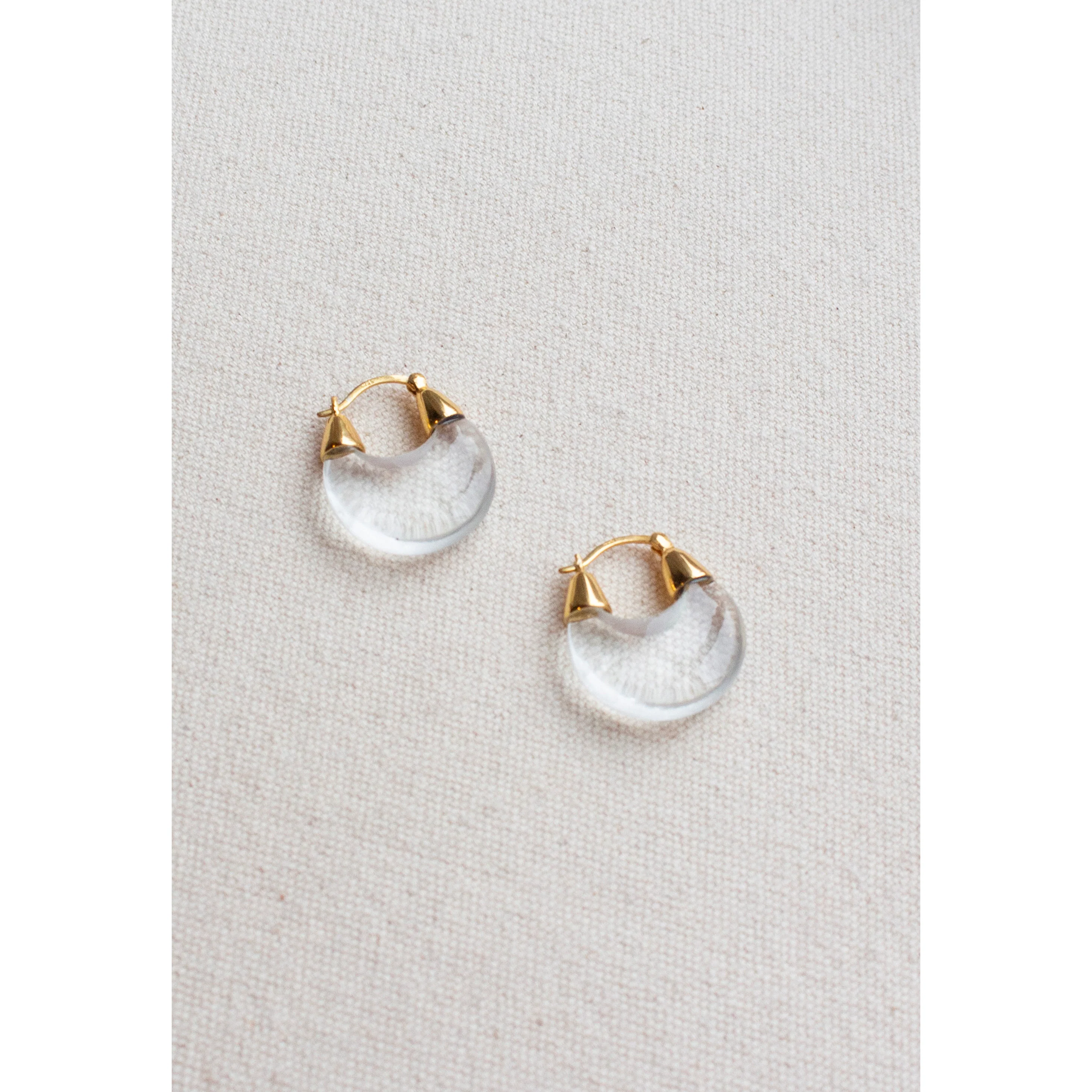 Nomia Crystal Hoops in Gold / Crystal - Image 2