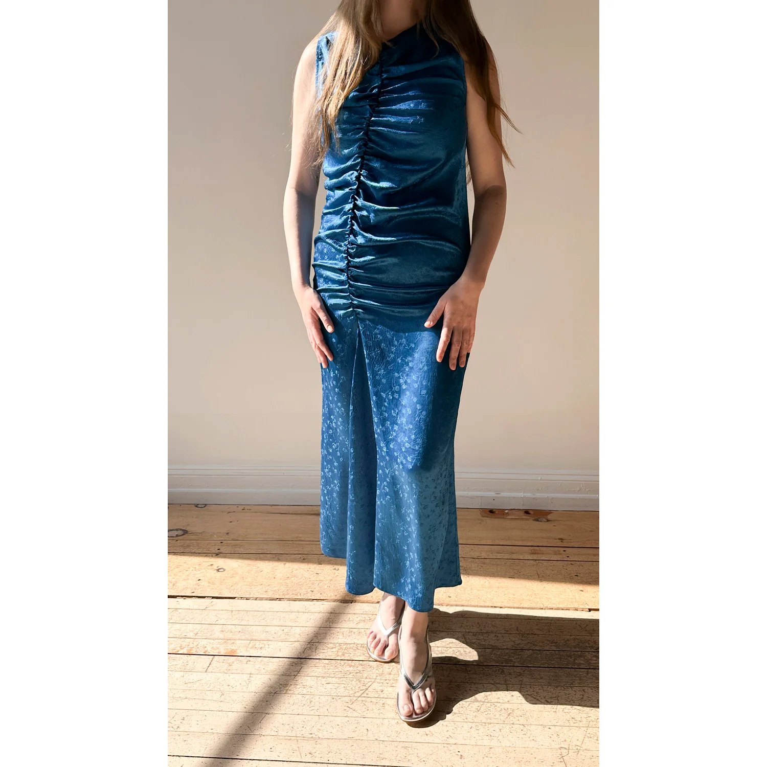Nomia Gathered Front Dress in Deep Sea - Image 4
