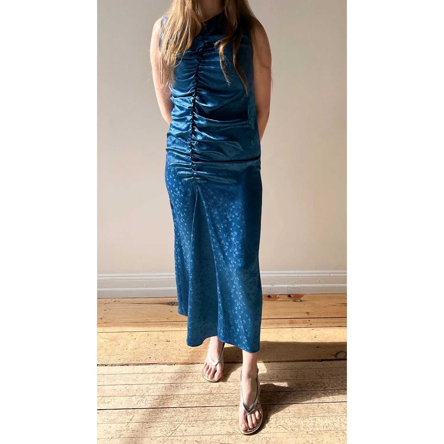 Nomia Gathered Front Dress in Deep Sea - Image 5