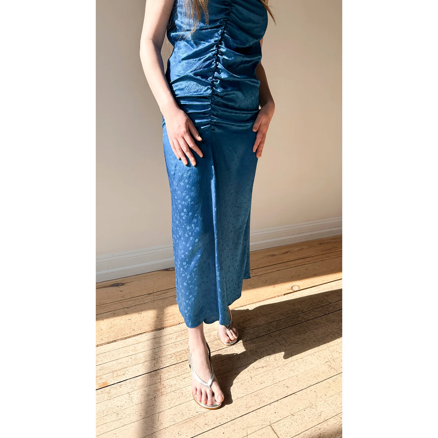 Nomia Gathered Front Dress in Deep Sea - Image 7