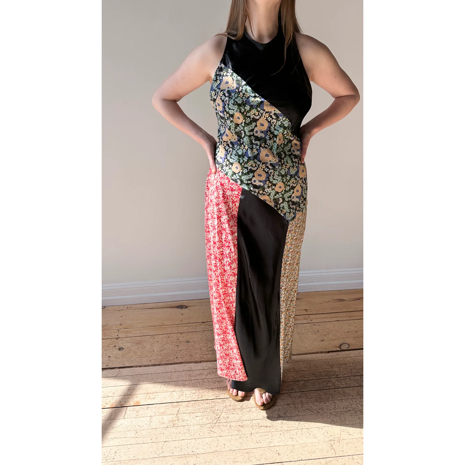 Nomia Combo Bias Maxi Dress in Black Multi - Image 5