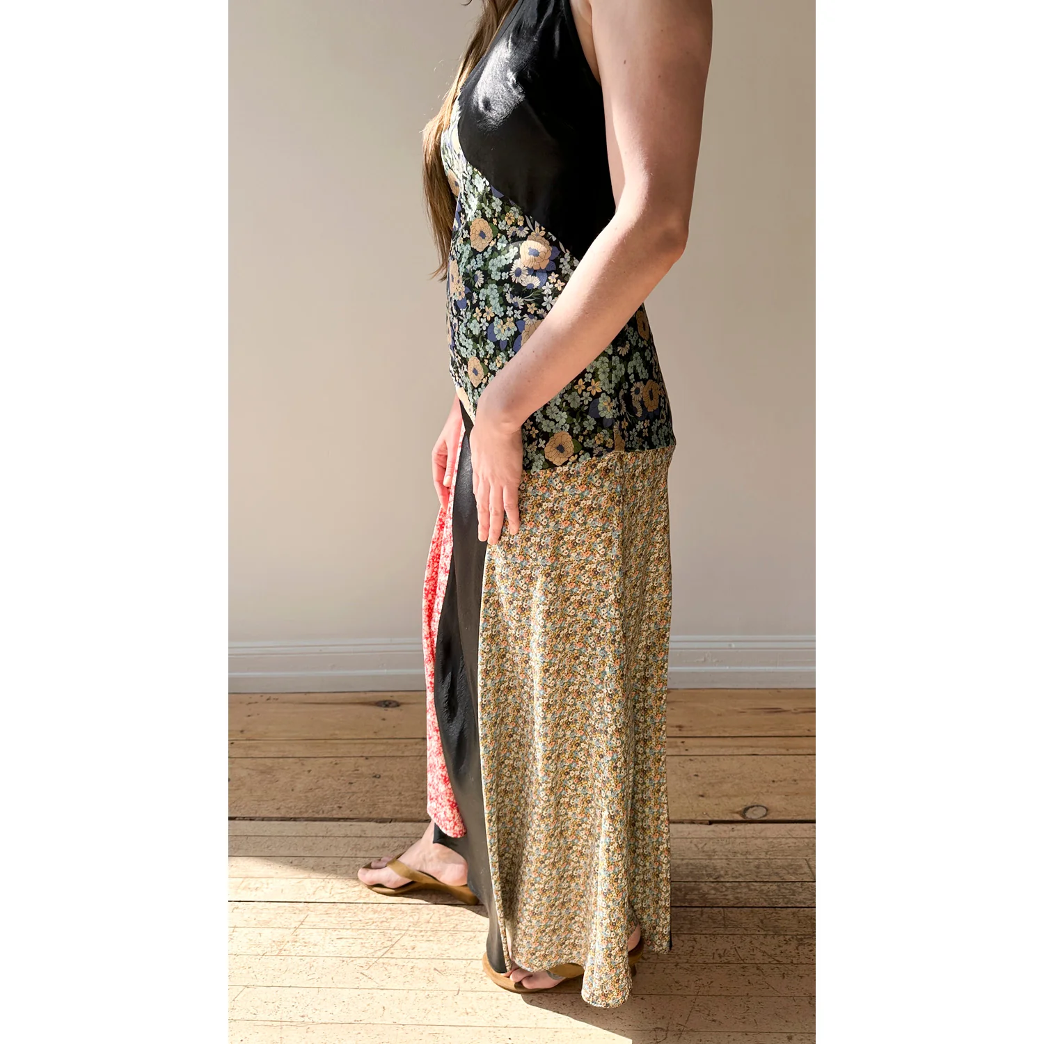 Nomia Combo Bias Maxi Dress in Black Multi - Image 6