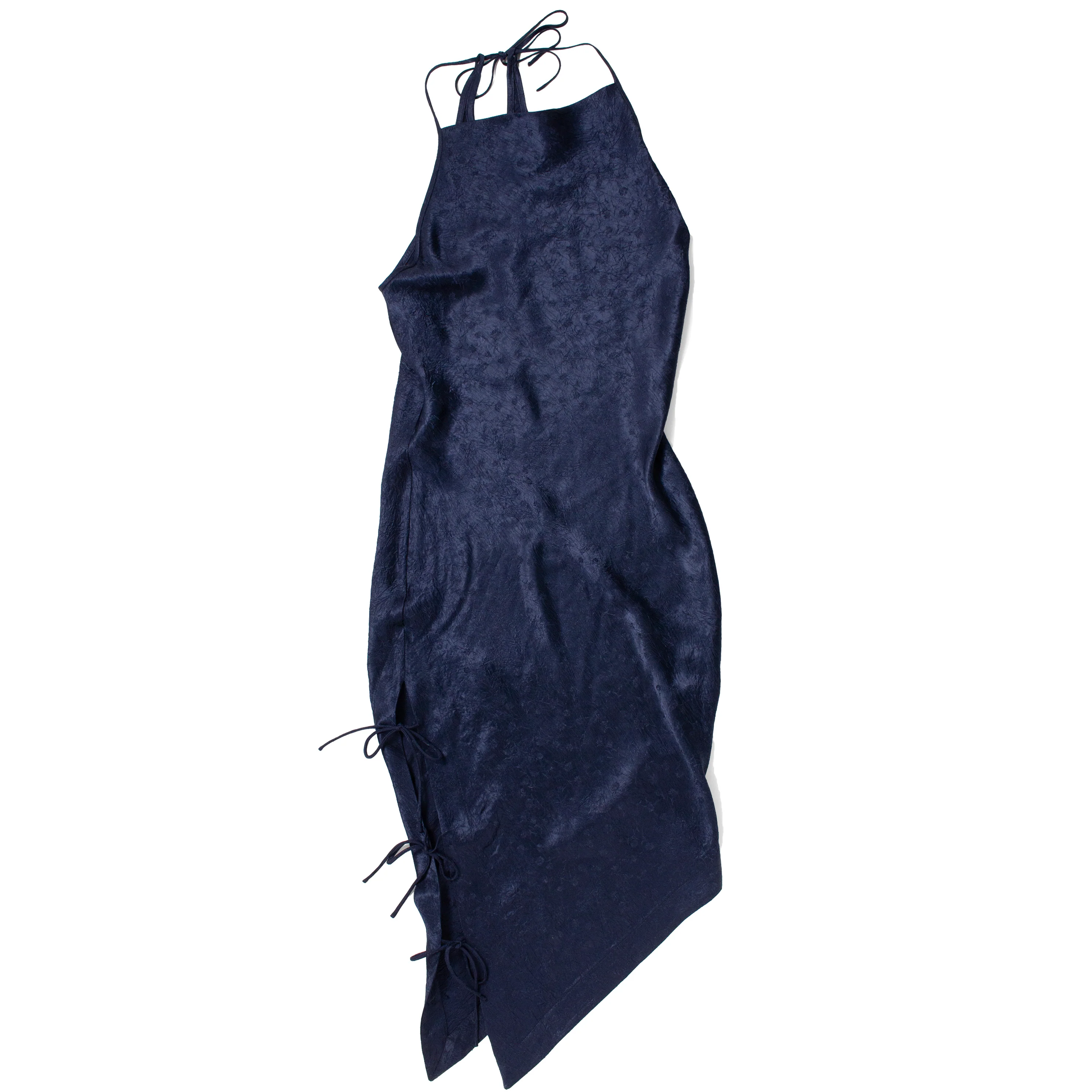 Nomia Side Tie Bias Dress in Ink
