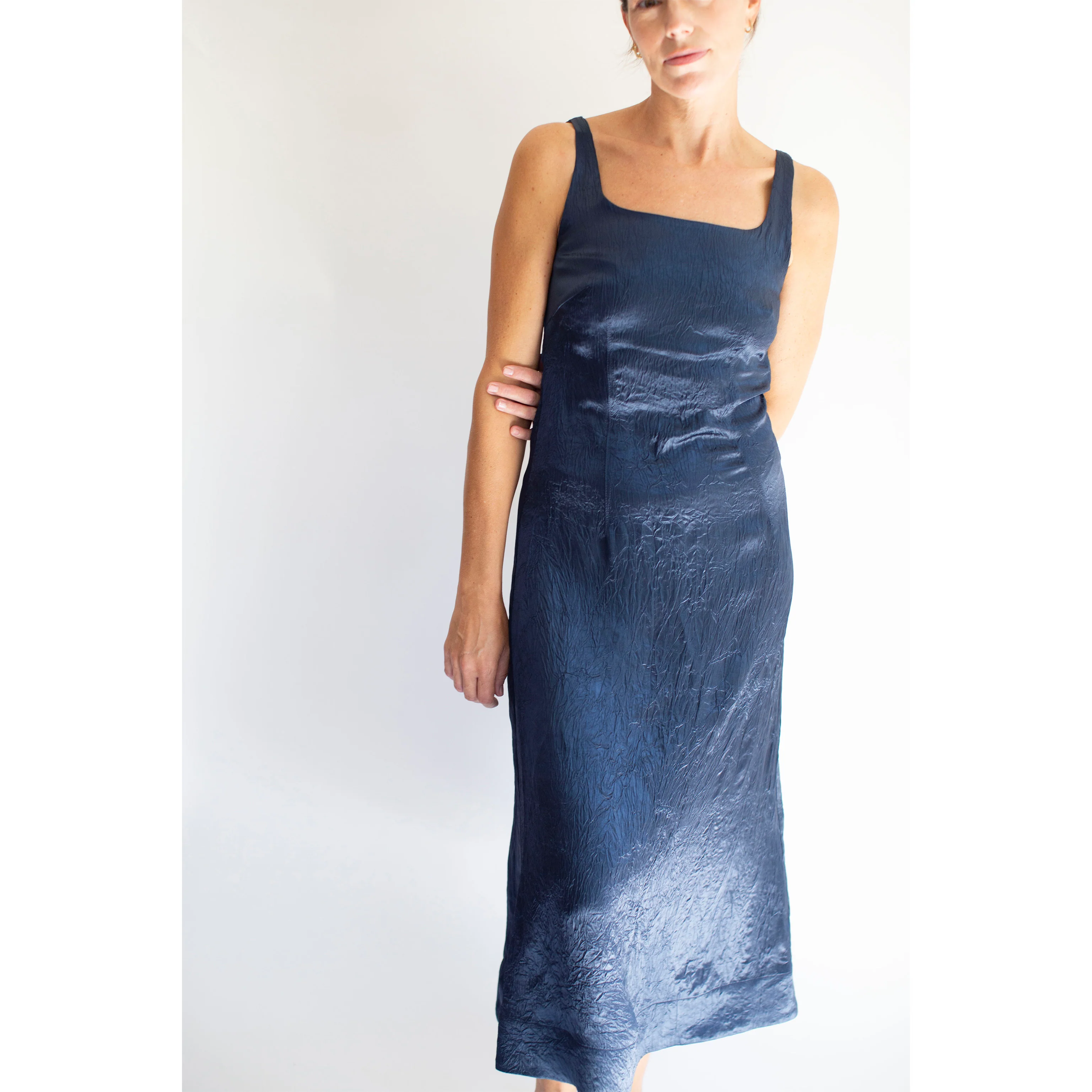 Nomia Square Neck Darted Dress in Midnight - Image 5
