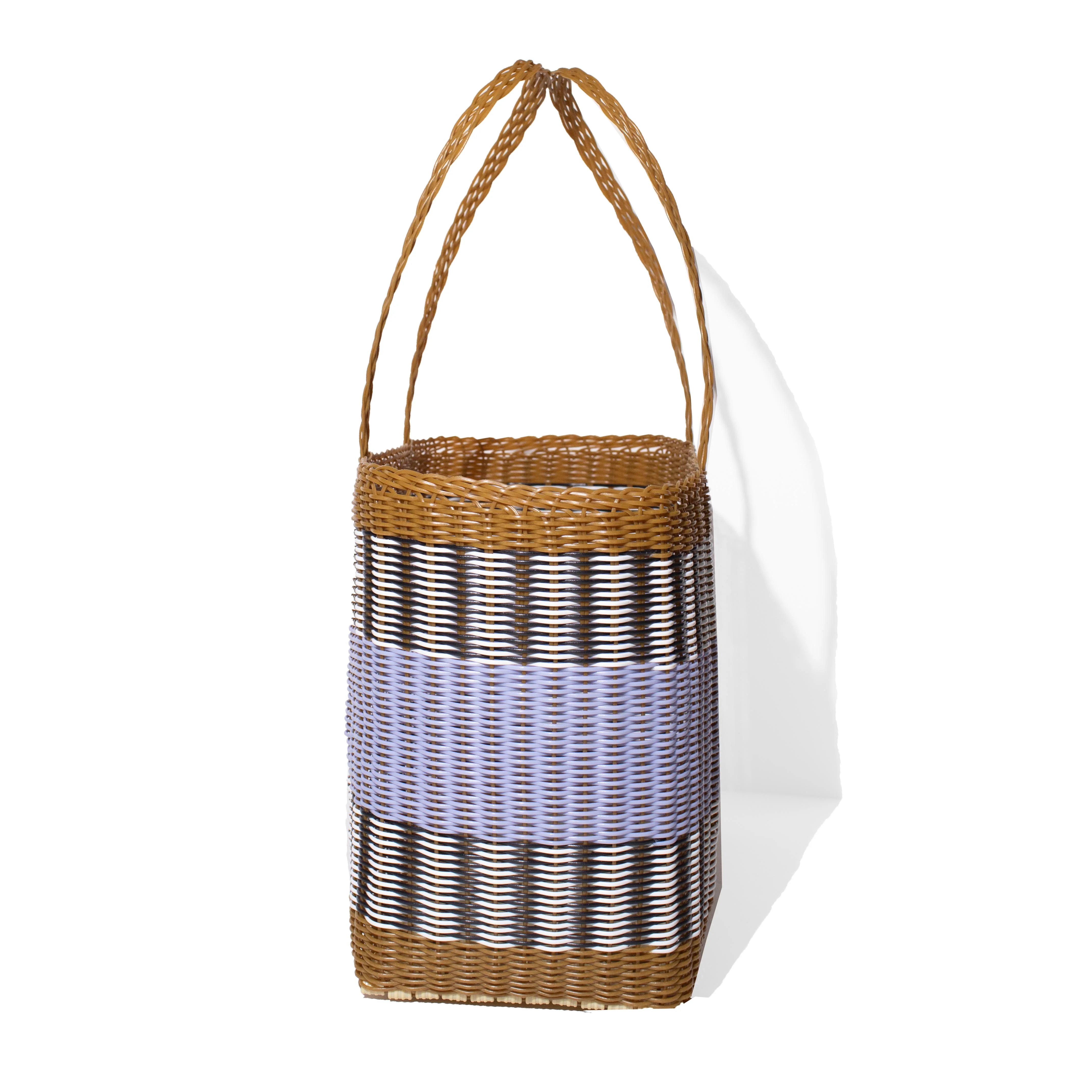 Palorosa Medium Mercado Tote in Tobacco + Blue Lilac - Image 2