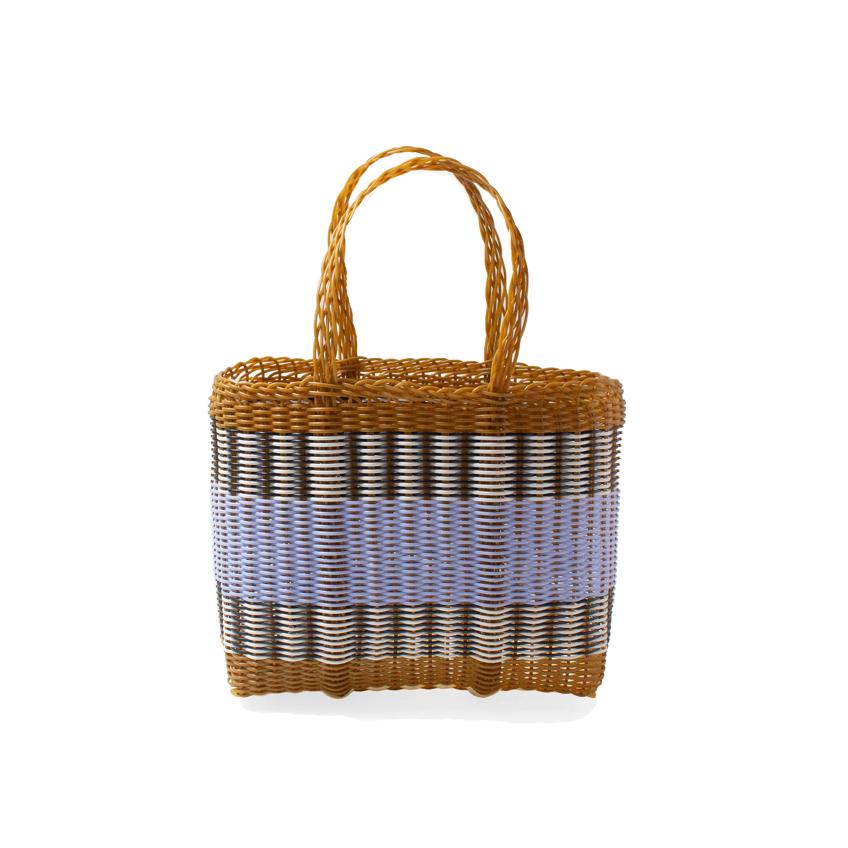 Palorosa Small Mercado Tote in Tobacco + Blue Lilac - Image 2