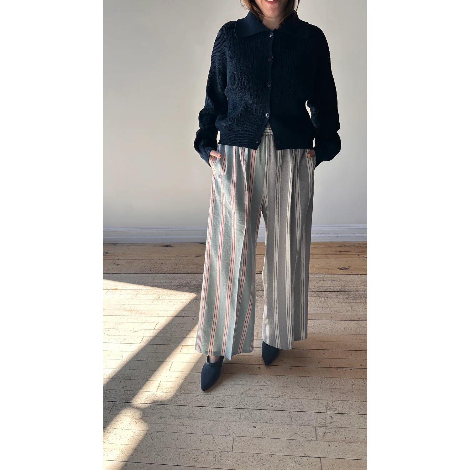 Proche Cabana Stripe Sunday Pant in Dove/Seafoam - Image 4